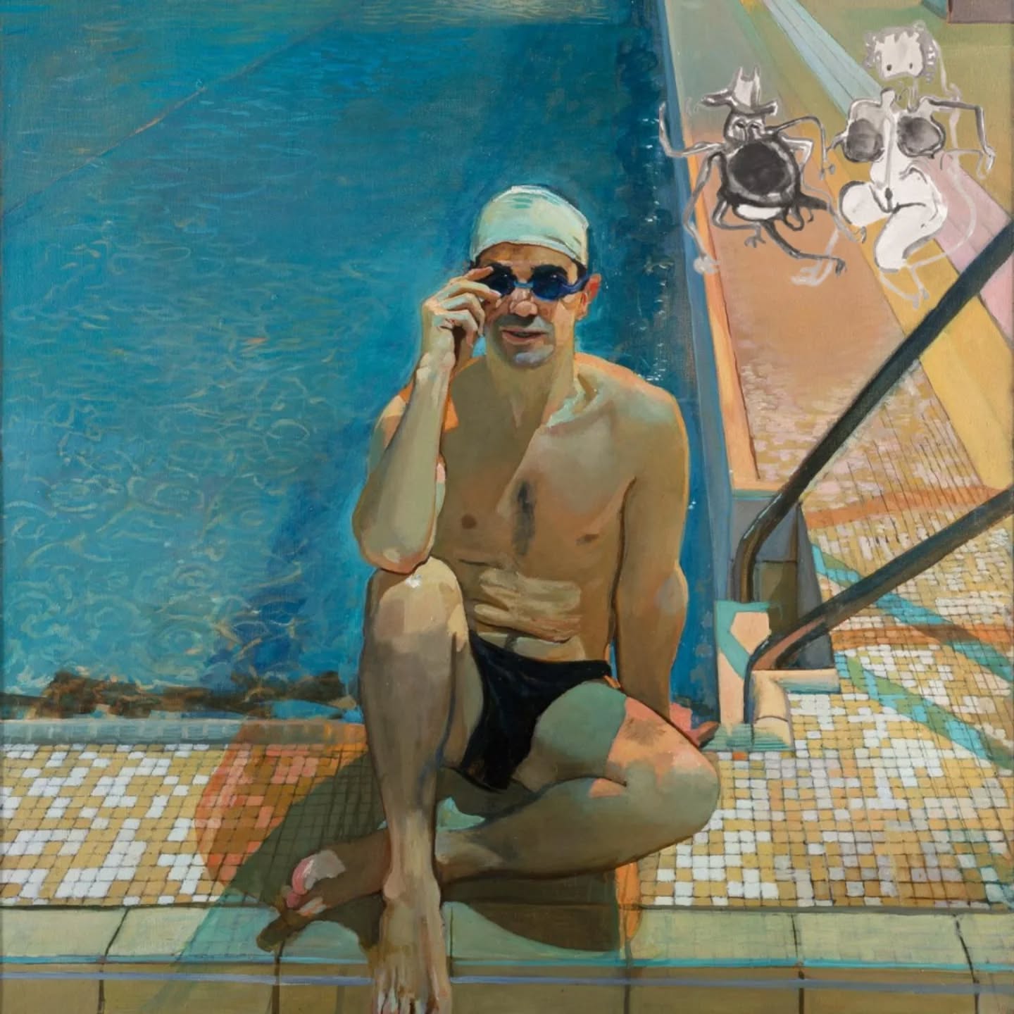 Troublemakers photobomb a publicity session at the Baths for The Champion.
@johnsteedartist #instagramimagetennis @new.balls.please #collage #donlocke #susannehay #lapiscineroubaix