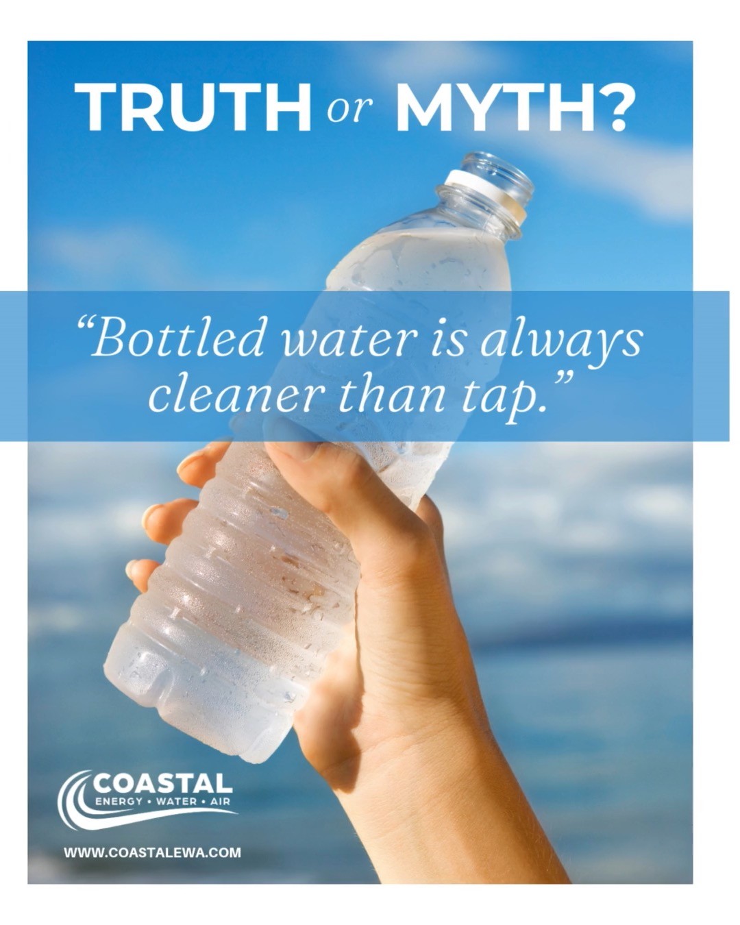 👉 Myth! Many bottled waters are actually just filtered tap water — sold back to customers at up to 2,000x the cost. On top of that, billions of plastic bottles end up in landfills and oceans every year.
With a Reverse Osmosis system, you get the same crisp, clean taste — right from your own faucet — for just pennies per gallon. No waste, no hassle, just better water for you and your family.
✨ Would you rather keep paying for bottles or enjoy endless filtered water at home?
#TruthOrMyth #ReverseOsmosis #BetterWaterBetterLife #FilteredWater #EcoFriendlyLiving #coastalewa #waterfilter