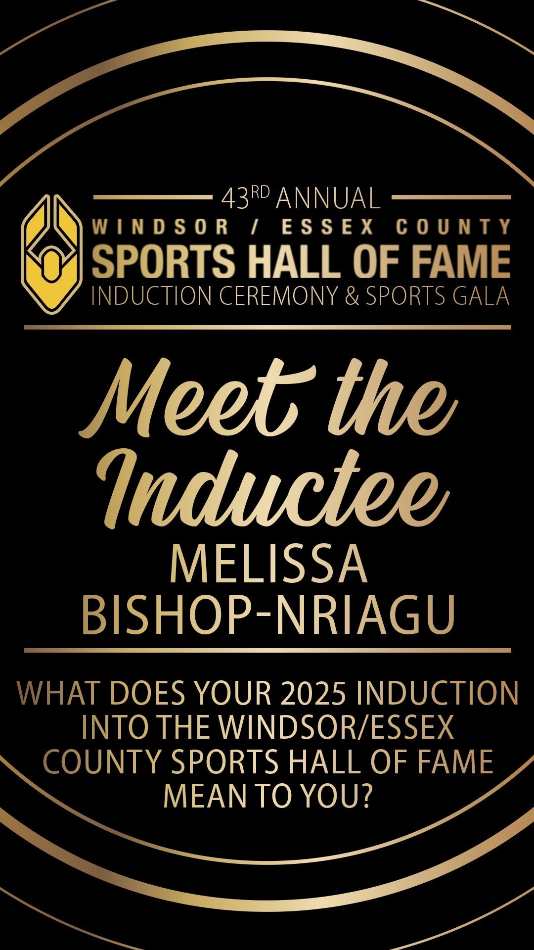 🏃♀️ Hear from Melissa Biship-Nriagu herself as she speaks to how much it means to be inducted into the Windsor/Essex County Sports Hall of Fame!
.
Join us in Honouring Melissa at our 43rd Annual Gala on Saturday November 8th at the Ciociaro Club of Windsor!
.
To purchase tickets 🎟️ use the link in our bio, or visit www.WECSHOF.com
.
.
#wecshof #HallOfFame #Gala #Athletes #Builders #Inductees #windsoressex
#windsor #Sports