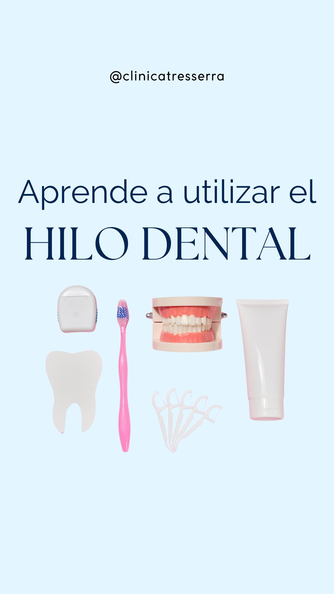 🦷✨ El hilo dental no es opcional… es imprescindible.
Pero, ¿sabes usarlo bien?
Aquí te ponemos un pequeño ejemplo de cómo deberías hacerlo pero…
¿Te gustaría que una de nuestras doctoras especialistas te enseñaran el paso a paso de cómo hacerlo sin dañar tus encías y sacando toda la placa que el cepillo no llega a eliminar?
✅ Movimiento correcto
✅ Zonas donde debes insistir
✅ Qué NO hacer con el hilo dental
👉 Déjanos en comentarios: Me gustaría!
💬 Cuéntanos: ¿lo usas todos los días o solo cuando te acuerdas?
#HiloDental #TipsDentales #ClínicaTresserra #EncíasSanas