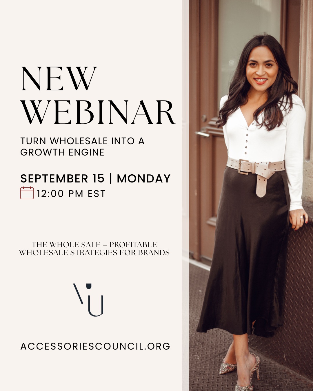 Looking forward to presenting KEY STRATEGIES to GROW your WHOLESALE BUSINESS with the @accessoriescouncil ✔️ Join us September 15th - details below 🔻
More than ever before, brands are layering retail partnerships, from department stores to specialty retailers, alongside DTC to unlock profitability across all channels.
📌 Come learn how to secure retail partnerships
📌 Avoid common pitfalls
📌 Turn wholesale into a powerful growth strategy
Excited to share key insights on How to Build a PROFITABLE WHOLESALE STRATEGY with Liza Amlani and the @accessoriescouncil 👏
