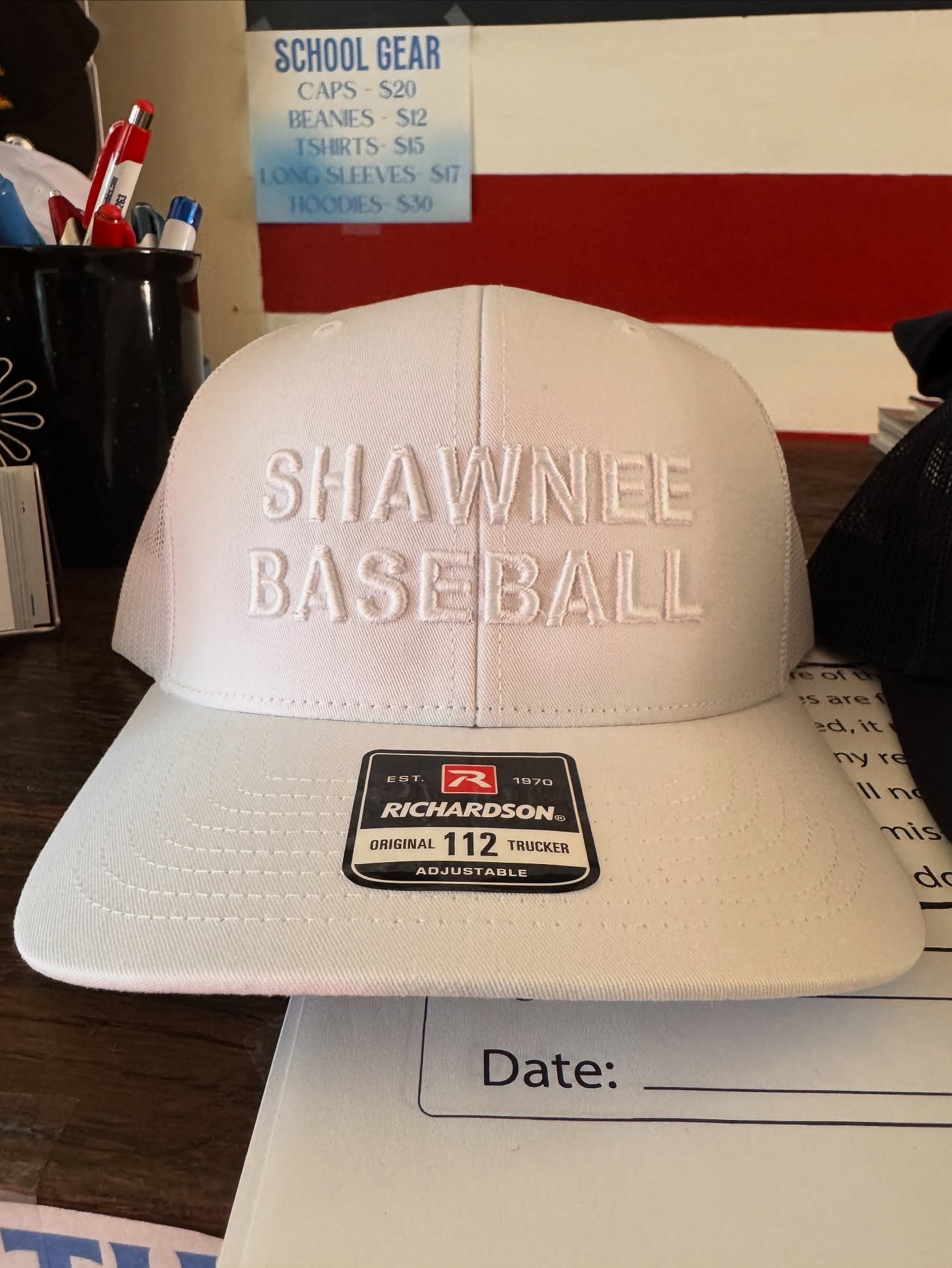 We love a clean logo with a little puff. This Shawnee Baseball looks good on this Richardson 112.