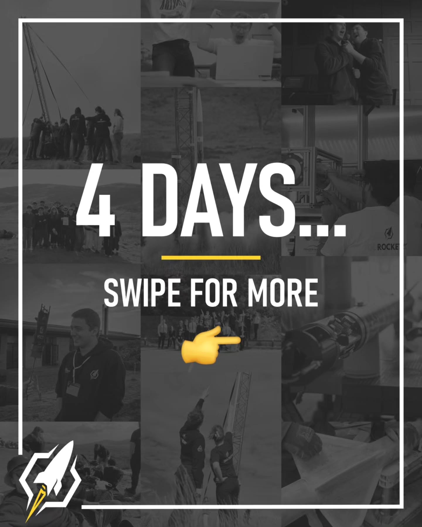 FOUR DAYS until Freshers week! 🚀
On Monday 15th September, our recruitment for the 25-26 academic year opens. We've got a lot planned this year, and we want YOU (yes, you 🫵) to join us!
There'll be more info in the coming days, so stay tuned! ✨
#ThinkBigGoBeyond #STEM #rocketry #studentengineering