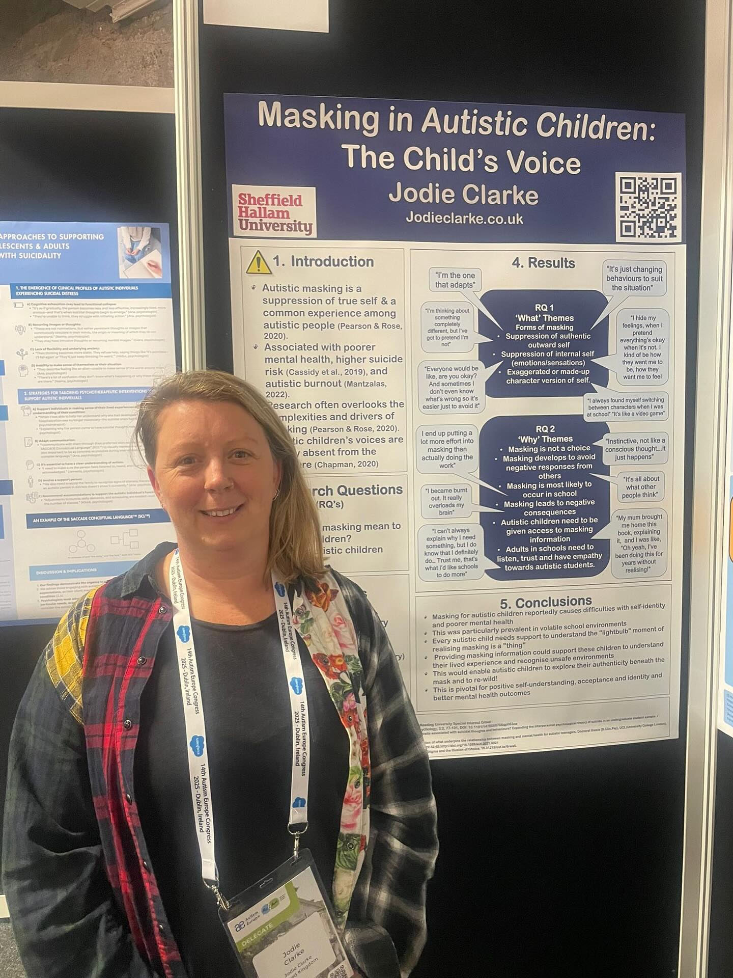 It was a privilege to meet Jodie Clarke today at the Autism- Europe international congress. We recommend much of Jodie’s work to our families @jodieclarkeautism @asiamireland @autismeurope