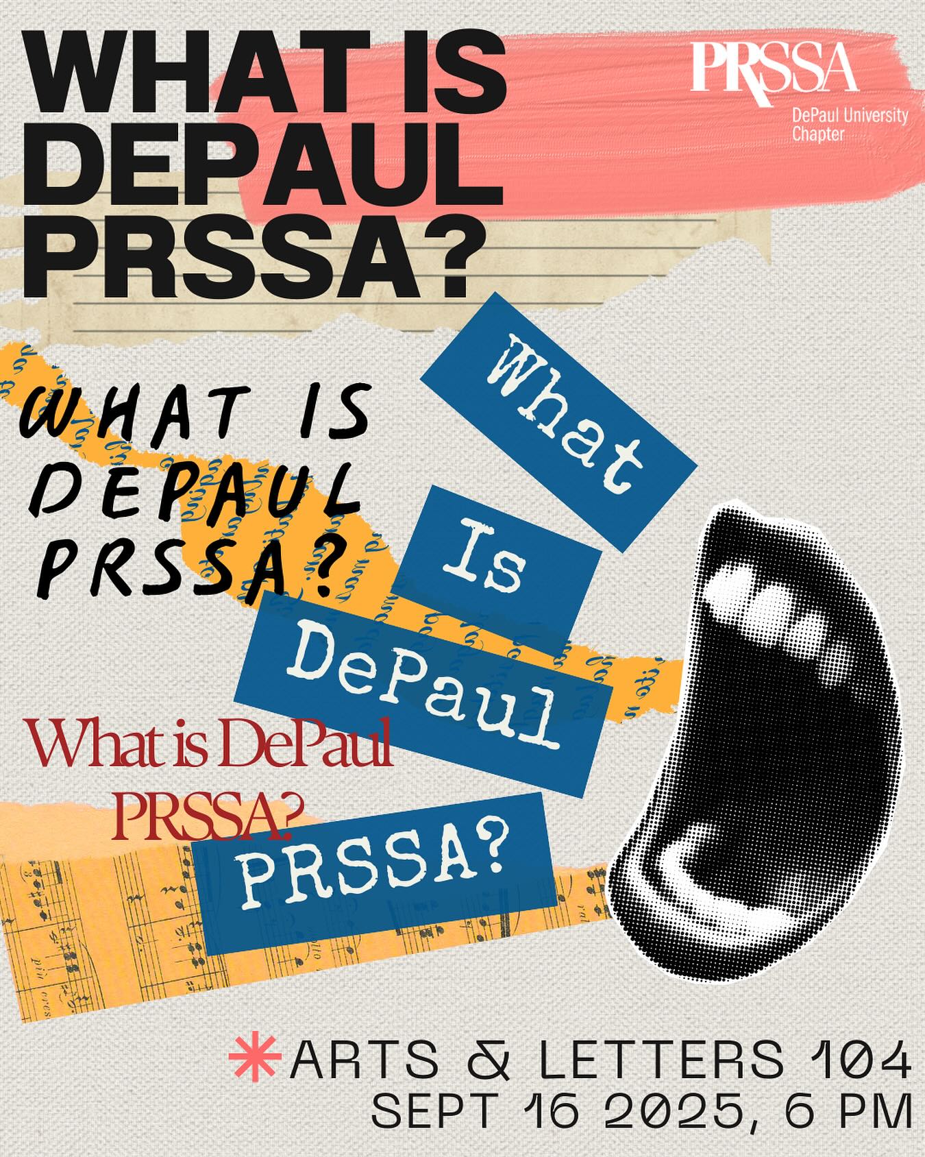 So…. what IS PRSSA?
Join us to meet both new and returning members of the PR community at DePaul and beyond! Discover what the Public Relations Student Society of America (PRSSA) offers and how we can support your career development. All students, regardless of their major, are welcome!
📍Arts & Letters Hall, Room 104 | Sept 16 | 6 - 7:30 PM
Head to the link in our bio to RSVP!