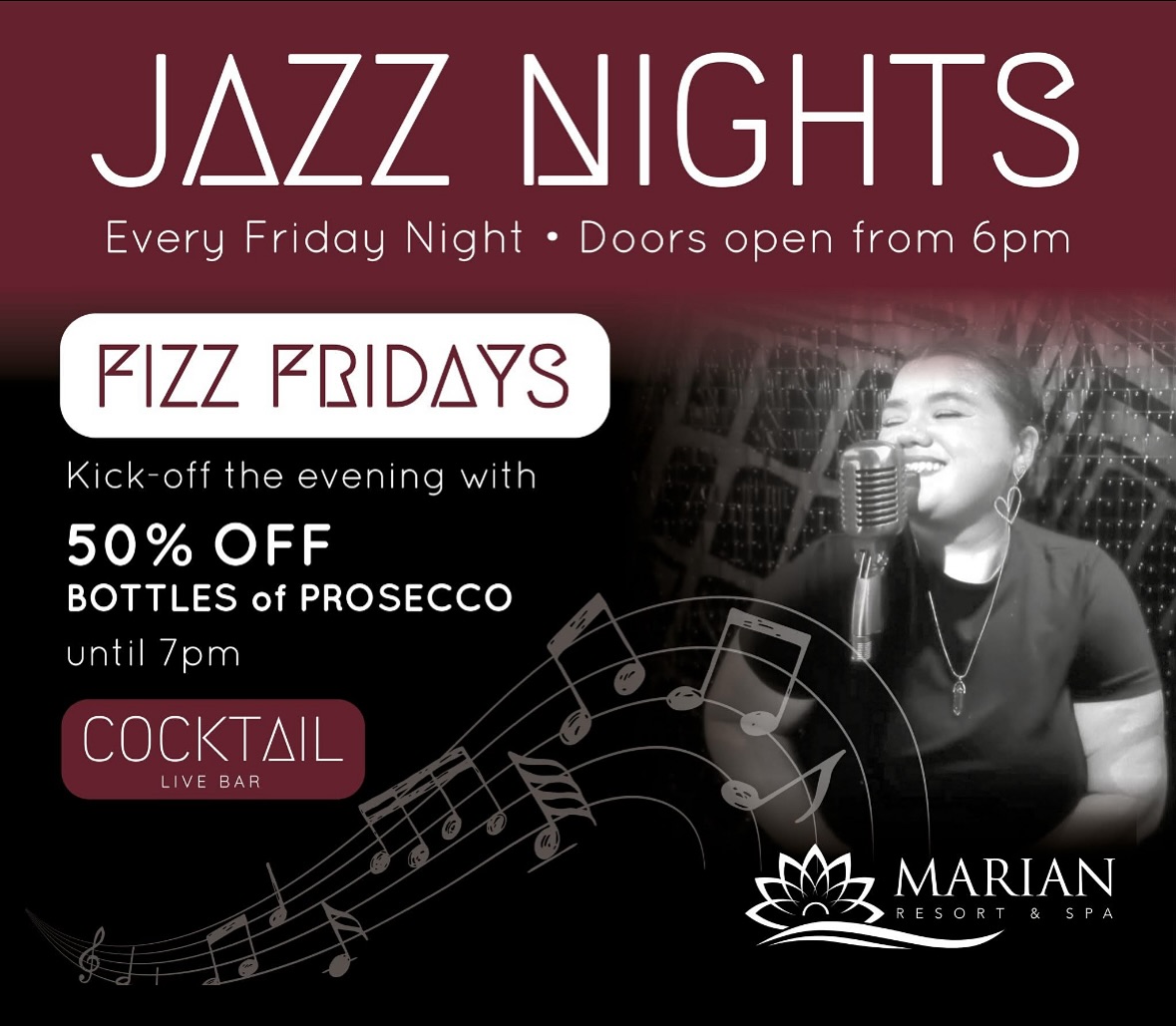 This Friday night I’ll be making a special appearance at the Marian Resort & Spa for their Jazz Nights 🎶 Doors open from 6pm — come early for Fizz Fridays with 50% off prosecco until 7pm 🥂
💫 Exciting news: from Saturday onwards you’ll find me here every week, splitting my sets between the restaurant and the cocktail bar.
Let’s make the Marian your new weekend spot for smooth jazz, good food, cocktails, and plenty of soul. 💃🏽
📍 Marian Resort & Spa
🗓 Friday special + every Saturday after
🕕 Evenings from 6pm
#JazzWithGiorgia #JazzNights #LiveJazz #FizzFridays #MarianResort #CocktailBar #WeekendVibes