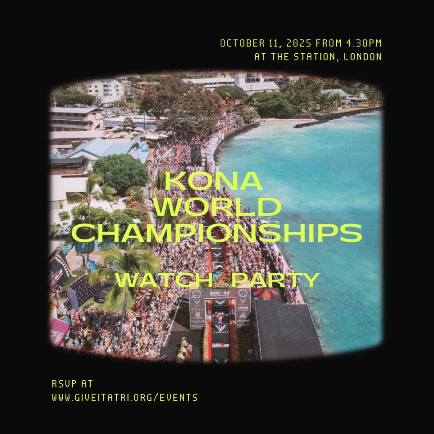 🌺 Kona Watch Party 2025 🌺
Come and get inspired as some of the world's best triathletes take on the ultimate IronMan course.
Expect pizza, drinks, a sweepstake, Zwift races, and plenty of silly games.
✨ Free event – but spaces are limited, so RSVP now: www.giveitatri.org/events
#ironman #triathlon #kona #triathlete #SwimBikeRun