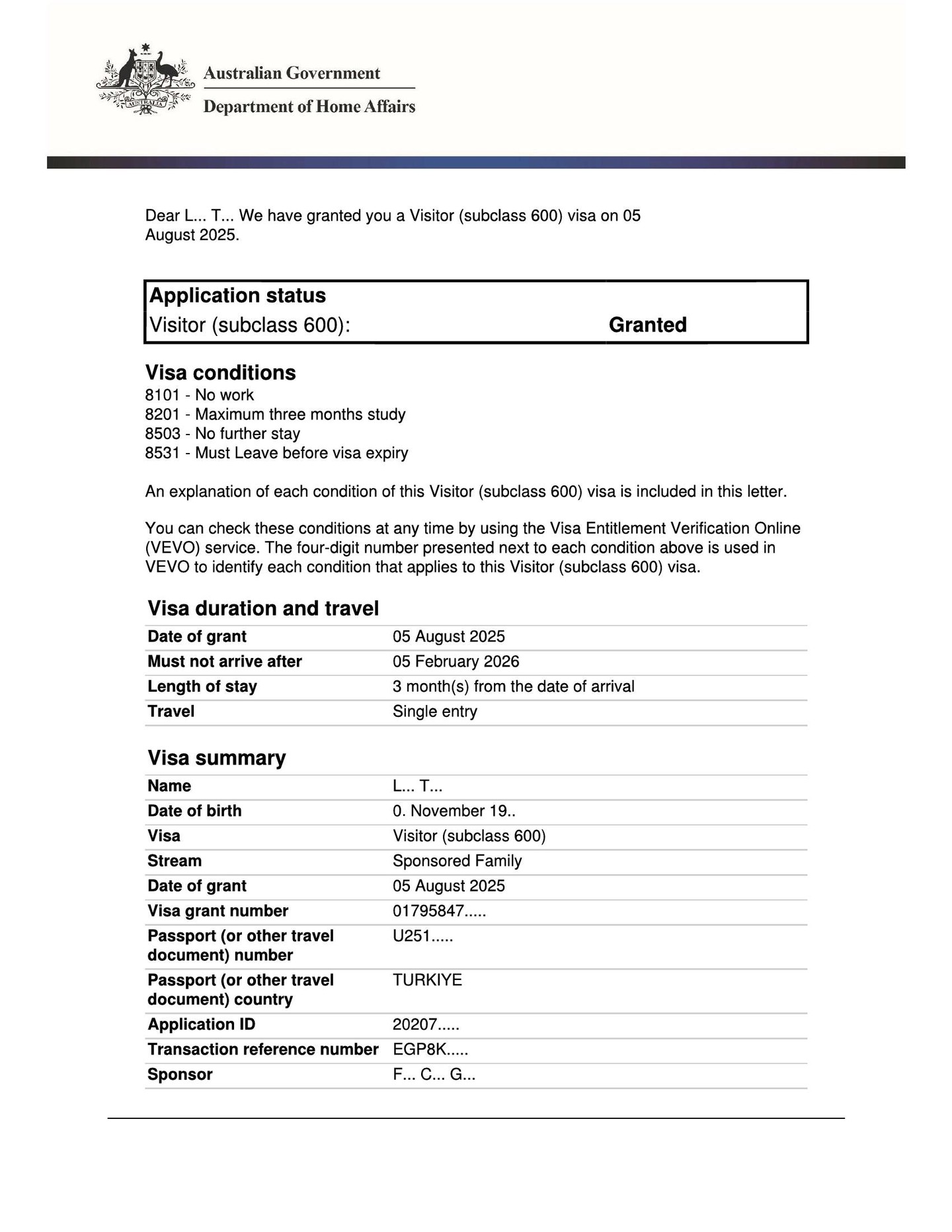 Visitor Visa Granted
Our client is mother of an Australian Permanent Resident. She has just been granted her Visitor Visa. Her daughter is about to welcome her second child and needed her mother’s support during this special time.
This case was not as straightforward as it may seem. The applicant did not own property or hold significant financial assets. That meant we had to prepare a flawless application, addressing every detail with care and we succeeded.
If you’re in a similar situation, whether expecting a baby or wishing to spend time with your parents, remember: a Visitor Visa is not the only pathway. There may be other options available for your family.
Contact Visa Australia | Ilgin Azazi MARN 2318123
📞 +61 0416049021
📧 info@visa-australia.com.au
🌐 www.visa-australia.com.au
#VisitorVisaAustralia #MigrationAgent #PartnerVisa #FamilyVisa #VisaAustralia #ParentVisa #VisaConsultation #AustralianVisa #VisaAgentSydney #MARN2318123