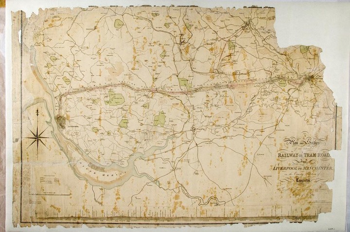 #MapMonday On this day in 1830, the Duke of Wellington opened George Stephenson's Liverpool and Manchester Railway. This is a plan of the proposed route of the Liverpool to Manchester Railway created by George Stephenson (dated 1824). Source: Science Museum Group Collection https://www.scienceandindustrymuseum.org.uk/objects-and-stories/making-the-liverpool-and-manchester-railway