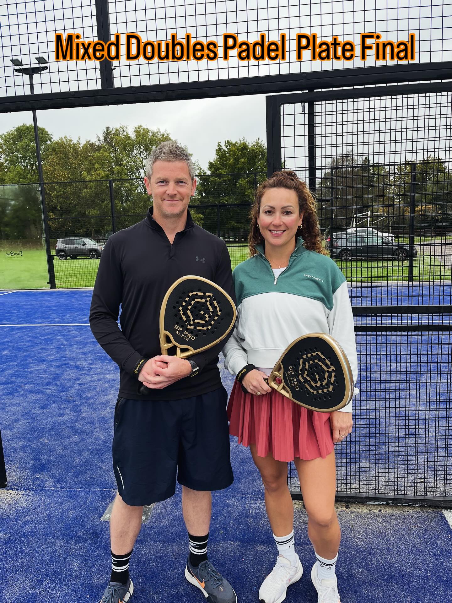 Great to be part of padel finals day @davidlloydringwood Well done to Rob and Denise who won a 3rd set tie break to clinch the plate final. It was a pleasure to play on court with @abigailbolt Thankyou @goldenpadeluk for our new Golden Padel Pro Elite Rackets !!!