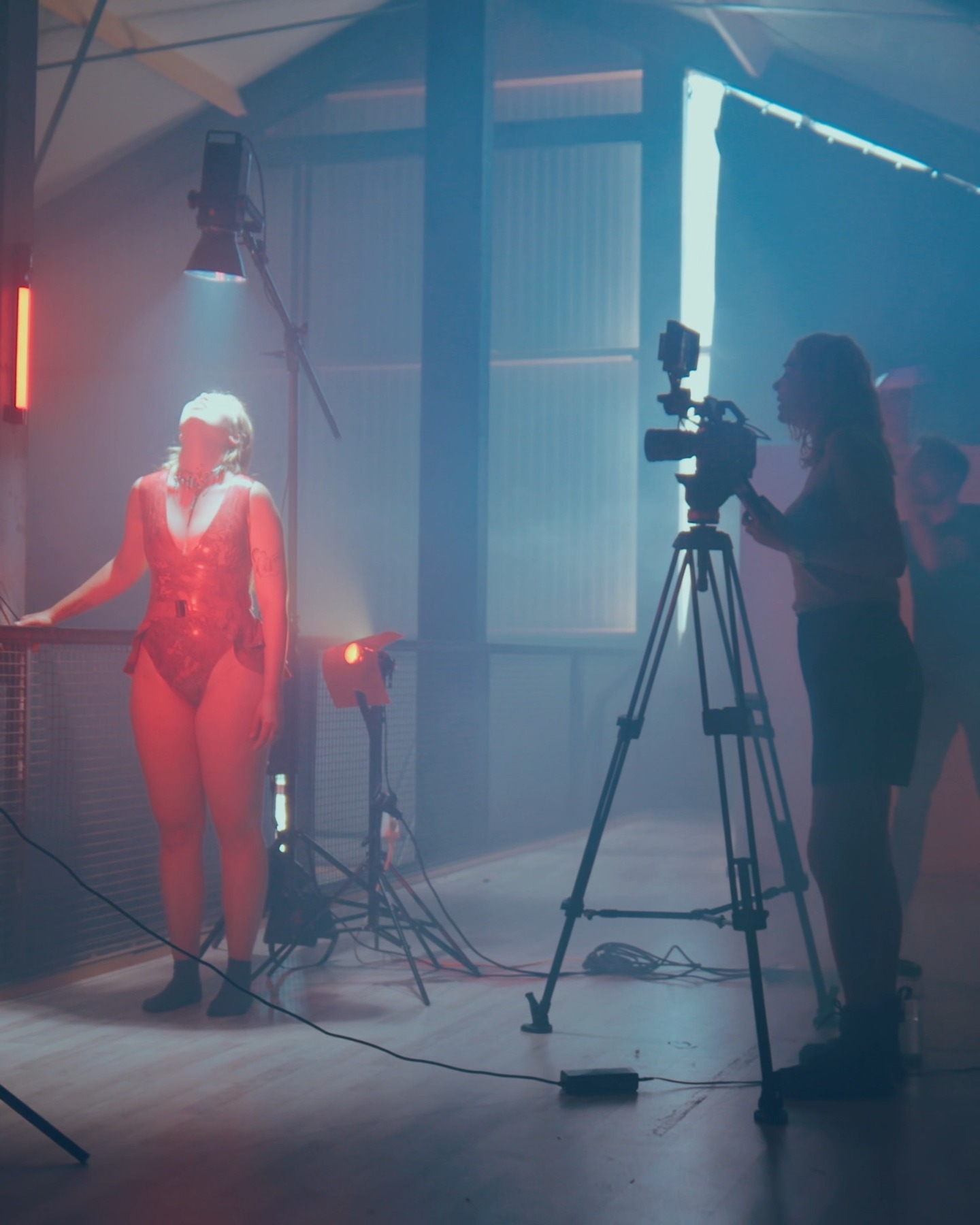 Some scenes just don’t make the final cut. This one was all about contrast — a turning table, smoke, sharp light beams — meant to add a different atmosphere to the main bull scene. It looked amazing, but sometimes less really is more.
𝕄𝔸𝕐 𝔹𝔼 - 𝘕𝘰 𝘗𝘭𝘦𝘹𝘶𝘴
🟢
Credits Behind The Scenes
Shot and Edited by: @erikcreuzberg
🟢
Credits Videoclip “May Be”
Produced by @noplexus
Concept and Direction @noplexus @tanjabusking
DOP @tanjabusking
Camera @robertniles
1st AC and dolly operating @_stonejelly
Edit @noplexus
Final Edit @tanjabusking
Sound design @no.compliments
Lighting Design@noplexus
Playback Engineer and Lighting Software Control @lukabatistamusic
Bull Operator @mert.audio
Fan Operator @samin.chandra_
Makeup @uwuzieee
Costume Design - Liquid Disco
Production @_stonejelly
Cinematography Assistance @rec.it_ralph
With thanks to @rewirefestival @treehouse.ndsm @theplatform_nl
#behindthescenes #musicvideoclip #dop #lights #camera #sonyfx6 #video #videography #costume #production #makingof #Cinematography