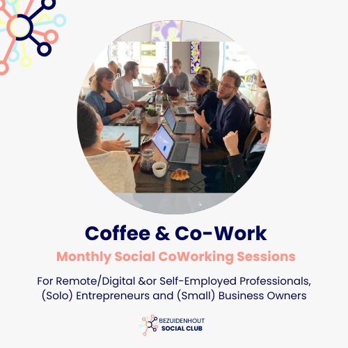 Are you often working from home or alone?
Are you a solopreneur, a business owner or a self-employed professional?
Are you looking for ways to connect with others while getting things done?
Join us for a productive morning!
During this coworking meeting you will have the chance to connect with like-minded individuals.
We will also conduct two 30-minute focus cowork sessions and get some long waiting to-do’s ticked off our to-do lists!
Don't miss out on this chance to mix "getting things done" and "getting connected"!
Whether you're a freelancer, entrepreneur, or remote worker, come and connect with like-minded individuals over a cup of coffee.
This is the perfect opportunity to socialize and network, and enjoy a change of scenery while being productive.
Good to know:
Date / Time:
25 September 2025, Thursday, 10:30-12:00 A.M CET
Your host:
This month's BHSC Coffee&Cowork session is hosted by Holistic Productivity and Business Coach Zeyda Erol.
👥 Limited spots available.
With the aim of keeping our coworking sessions social but "also productive", we keep the size of the group at a limited number.
No walk-ins.
Our meeting takes place in a public space with ambient noise.
🎧 Please feel free to take your (noise cancelling) headphones with you, if you prefer working with them.
Please check the link in our bio @bezuidenhoutsocialclub for details and to reserve your spot.