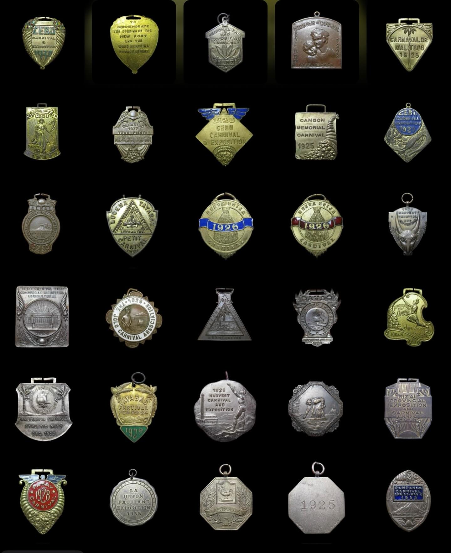 A collection of Philippine Regional Carnival Medals