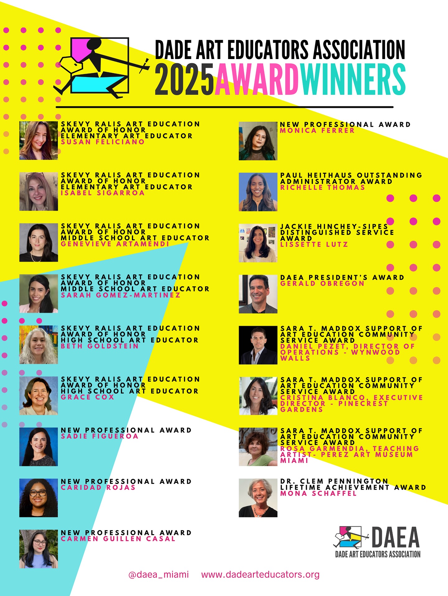2025 Dade Art Educators Association Award Winners