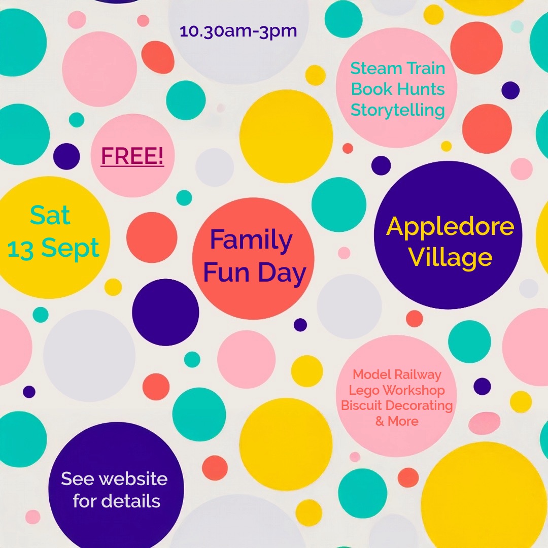 Don't forget that our brilliant Family Fun Day is back again tomorrow with loads of exciting activities to keep your children entertained - and its absolutely FREE!
🫶👨👩👧👦⛑🍧🍰🍬🤸♀️🤹♀️🎪🚂
#familyfunday #appledore