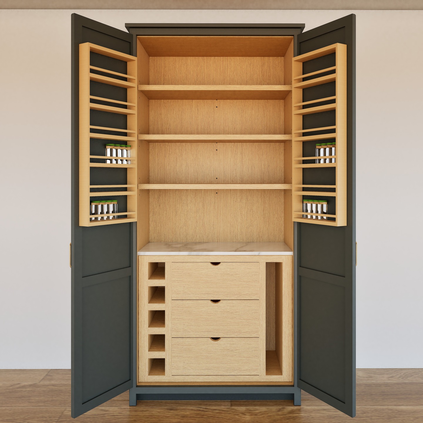 A freestanding bespoke larder (or pantry) cupboard is one of the most versatile storage pieces you can add to your home. Perfect as part of a full kitchen design or as a one-off piece, it’s ideal for storing dry goods and often holds as much as a whole run of wall cabinets.
.
.
.
#customfurnituredubai #custommadedubai #kitchendesigndubai #dubaikitchens #dubaiinteriors #dubaiinterior #bespokejoinerydesign #bespokejoinerydubai #kitchenlarder