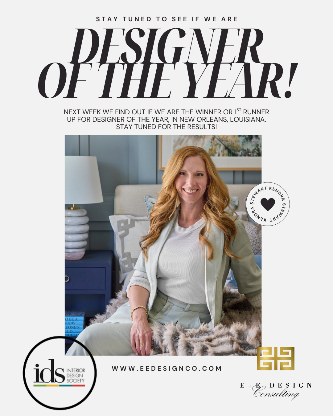 ✨ Big news ✨
We are honored to be a finalist for the Interior Design Society Designer of the Year Awards! 🏆
Next week in New Orleans, we’ll find out if we’ve been named the winner or 1st runner up in our category. We couldn’t be more grateful for the clients who trust us, the collaborators who support us, and the opportunity to have our work recognized on a national stage.
Stay tuned—we can’t wait to share the results with you! 🎉
#IDSAwards #DesignerOfTheYear #LuxuryInteriorDesign #EEDesignConsulting #FunctionMeetsFabulous #InteriorDesignSociety #DesignAwards