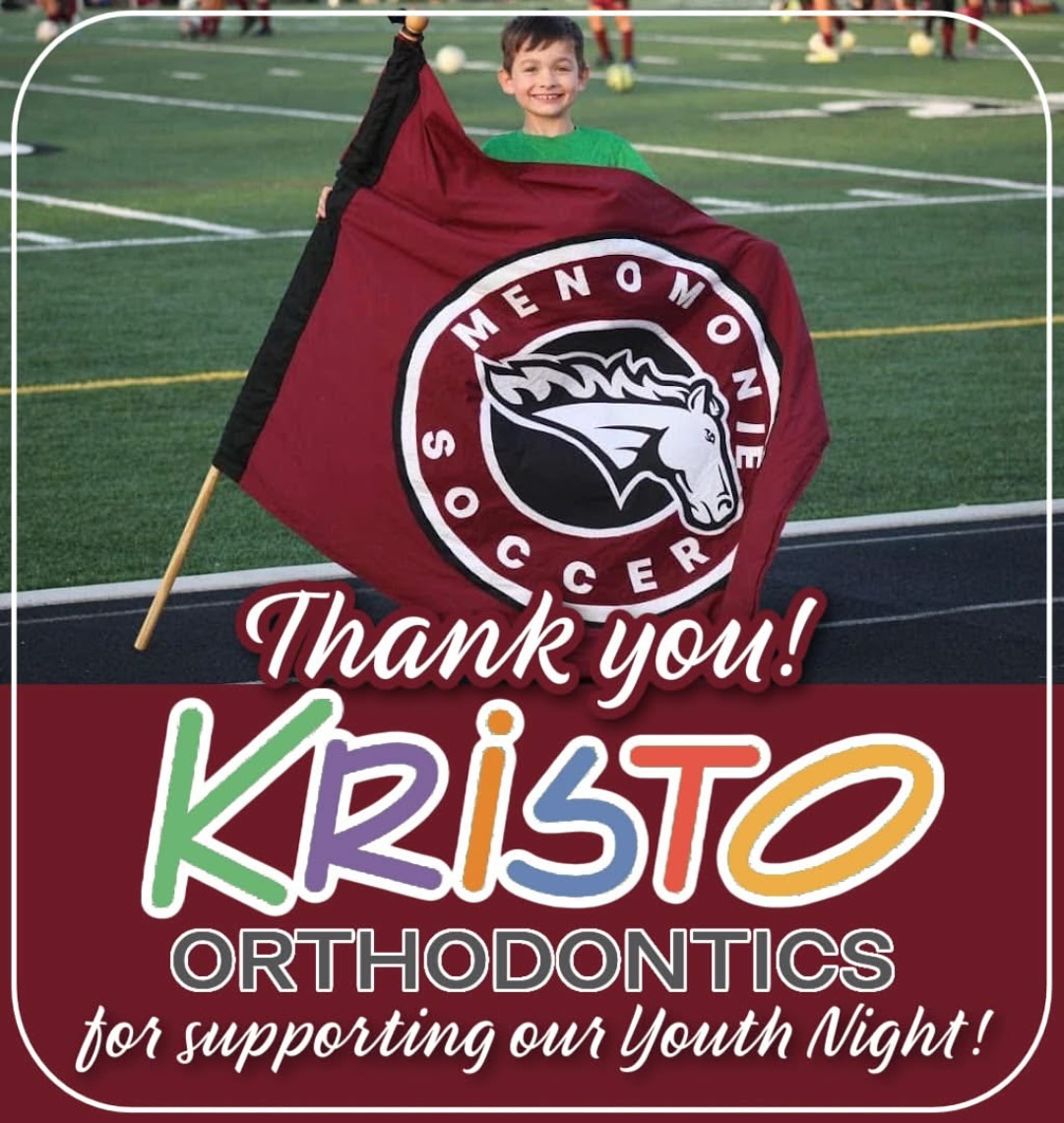 A huge THANK YOU to Kristo Orthodontics St. Croix Valley for supporting our YOUTH NIGHT ⚽️
Just like they’re known for “giving you something to smile about,” Kristo gave our players, families, and future Mustangs plenty of smiles this season. 😁 From the energy on the field to the excitement in the stands, your support makes moments like these possible.
We’re proud to partner with businesses that believe in community, youth, and teamwork. ❤️
#MenomonieSoccer #YouthNight #ThankYouKristo #SomethingToSmileAbout