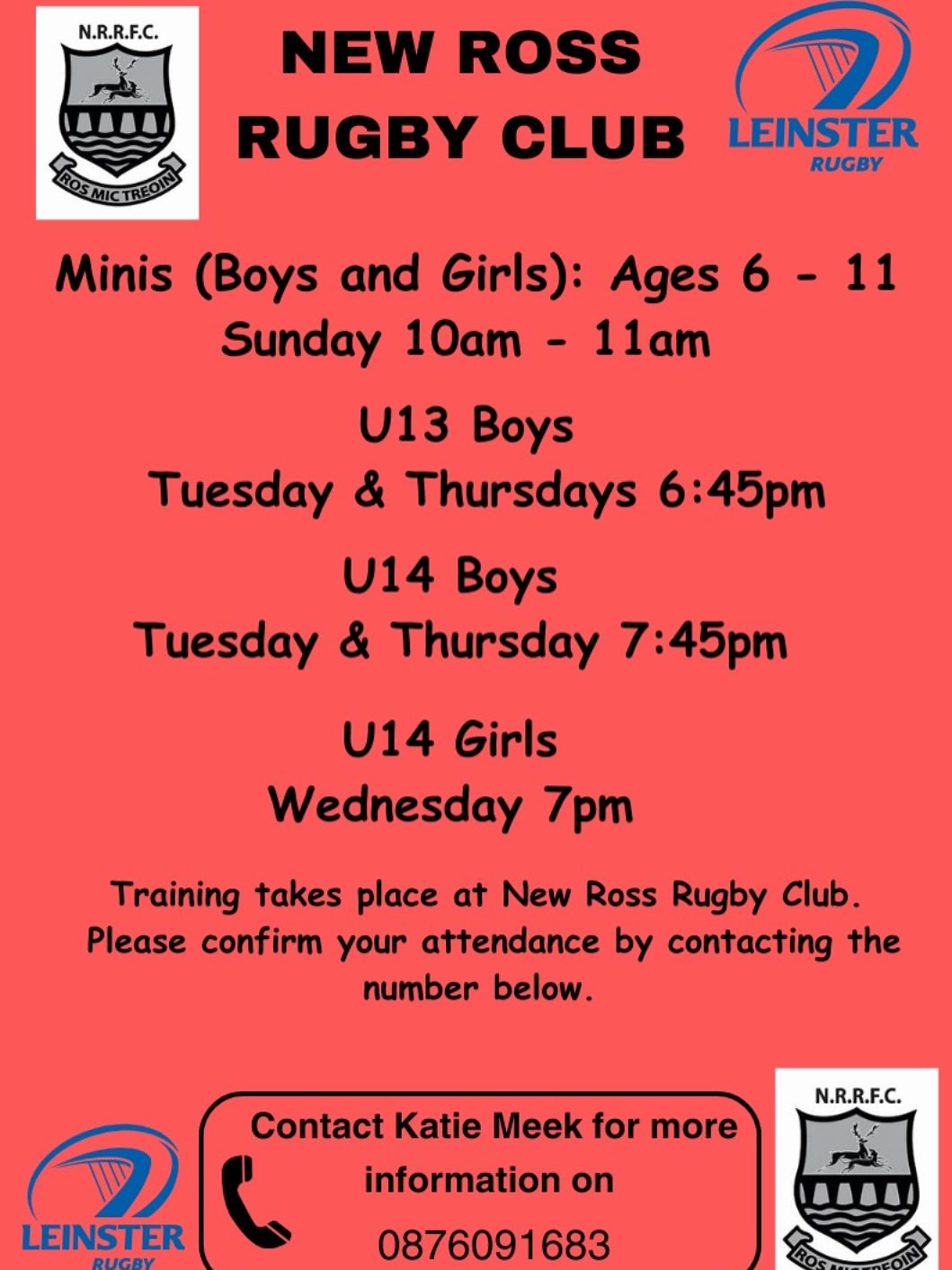 Local News. Information regarding New Ross rugby club available on the picture attached.
@newrossrugby