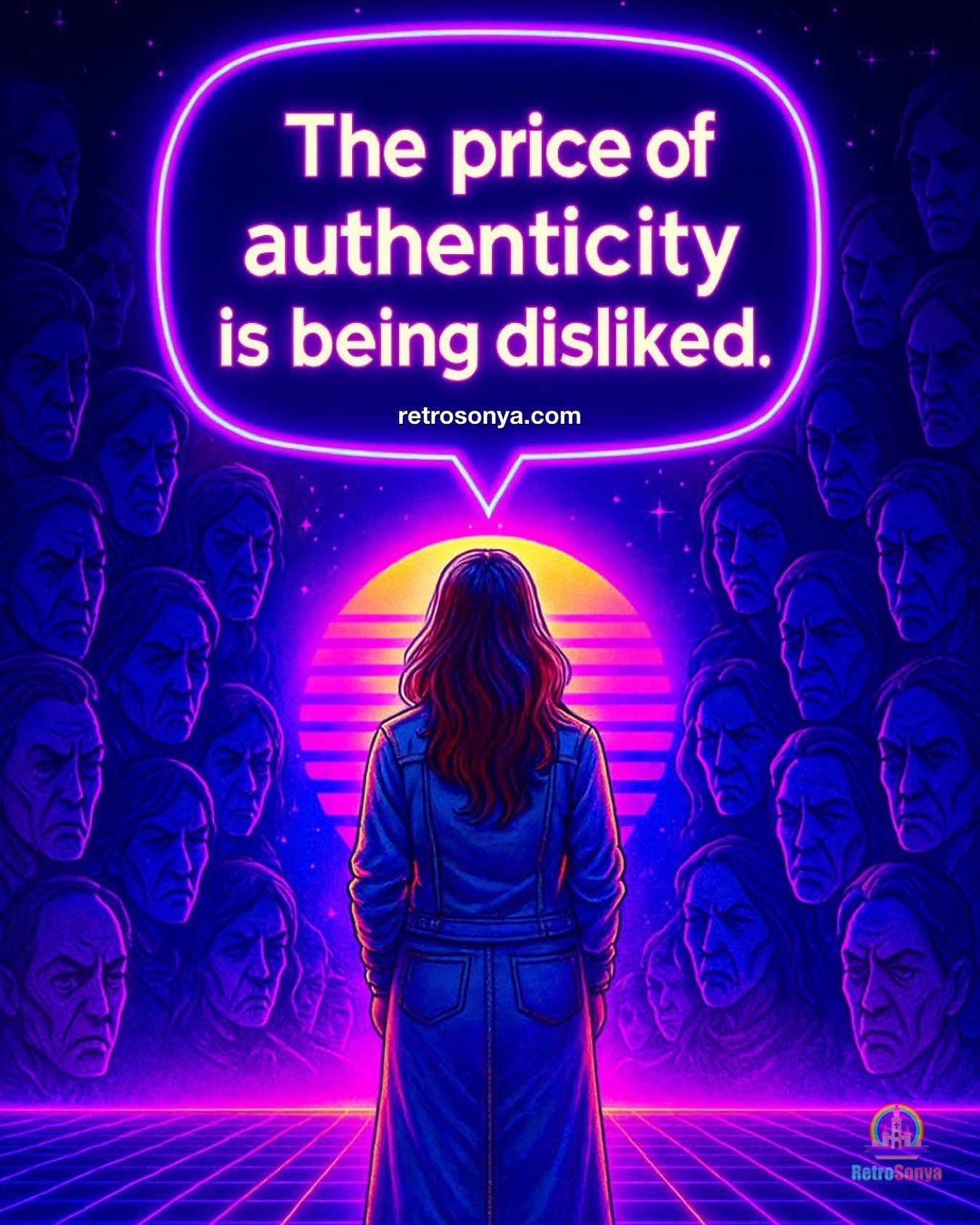 Yo, listen up—y’all know I love making neon-soaked synthwave memes. Rad humor, good vibes, just some tubular giggles to keep this chaotic world from feeling like a total buzzkill.
But man, some of the comments? Major bogus. Stuff like:
💬 “You old and frail.”
💬 “You ugly.”
💬 “You’re cringe, I’m embarrassed for you.”
💬 “And you are?”
Like, really? That’s your big burn? 😂 Newsflash: being “old” ain’t an insult. My grandma loved Golden Girls when it first dropped in the 80s… and yeah, I’m older now than she was then. So what? Growing older is a privilege, baby. The only alternative? Not being here. I’ll take my neon years over fading out early any day.
What really blows my mind is when folks my age throw shade. C’mon, dudes—you know better. Nobody in their 20s+ still looks 17, and none of us look like we did in the 90s. That’s not “cringe,” that’s called life. And guess what? Life doesn’t end after high school. I’m still here, still chasing what lights me up, still rocking my faith in Jesus like the ultimate power ballad. 🙌
To the “I’m embarrassed for you” crowd: nah. I’m not embarrassed. Not ashamed of my neon-soaked nostalgia, my faith, or my originality. If my vibe looks “cringe” to you, maybe it’s because beige feels safer than neon. But me? I’ll take a glowing gridline road into the sunset over a black-and-white box any day.
Here’s the deal: I’m in my 40s, I know how fast the tape plays. And I’m not hitting pause on my passions just because someone else can’t handle the volume. If you don’t dig it? Just scroll, dude. No need to toss shade.
Some of your greatest hits might not even drop until later in life. 🎶✨ So let’s hype each other up instead of tearing each other down. And when the Lord finally calls me home, maybe you’ll look back and realize—those “cringe” neon moments? Yeah, that was history being made.
🌴☄️ Keep it rad, keep it real, keep it neon.
#NeonFaith ✨
#SynthwaveSoul 🌌
#RadNotCringe 🚀
#LiveAuthentic 🌴