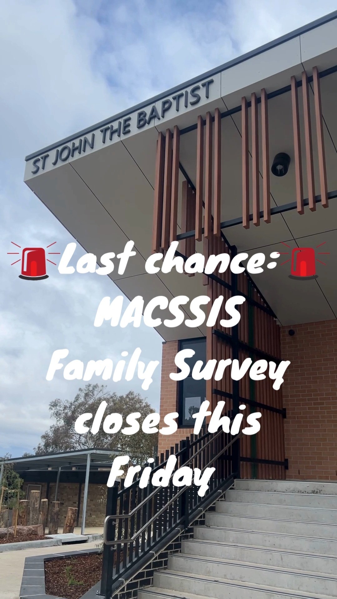 🚨 Last chance! The MACSSIS Survey closes Friday 5 Sept 🗓️
💙 Have your say in our school’s future
🎥🍿 Send a screenshot of your completed survey to office@sjferntreegully.catholic.edu.au
to go in the draw to WIN $50 Village Gold Class tickets!
#MACSSIS2025 #SJB2025 #stjohnthebaptistprimaryferntreegully #melbournecatholicschools #HopeFilledCommunity #enrichedcommunities #lightingtheirpath #catholiceducation