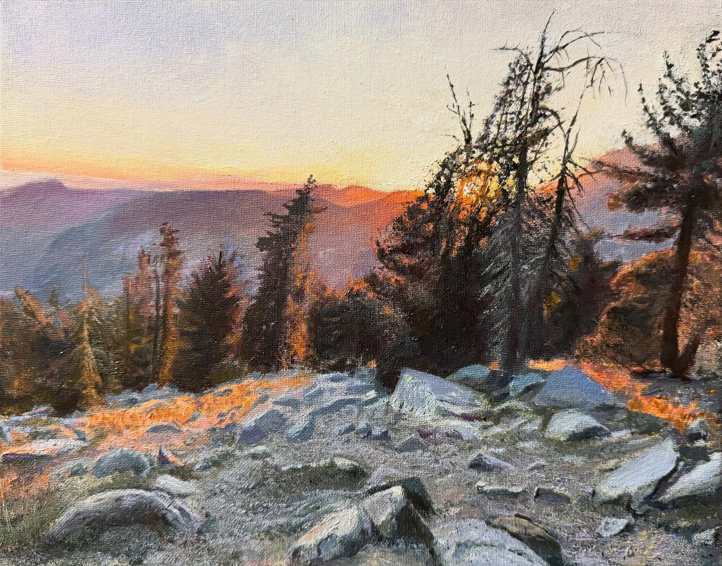 Here is a touch of an actual realism. Golden Hour (California Landscape #5) Oil on canvas. #oil #painting #california