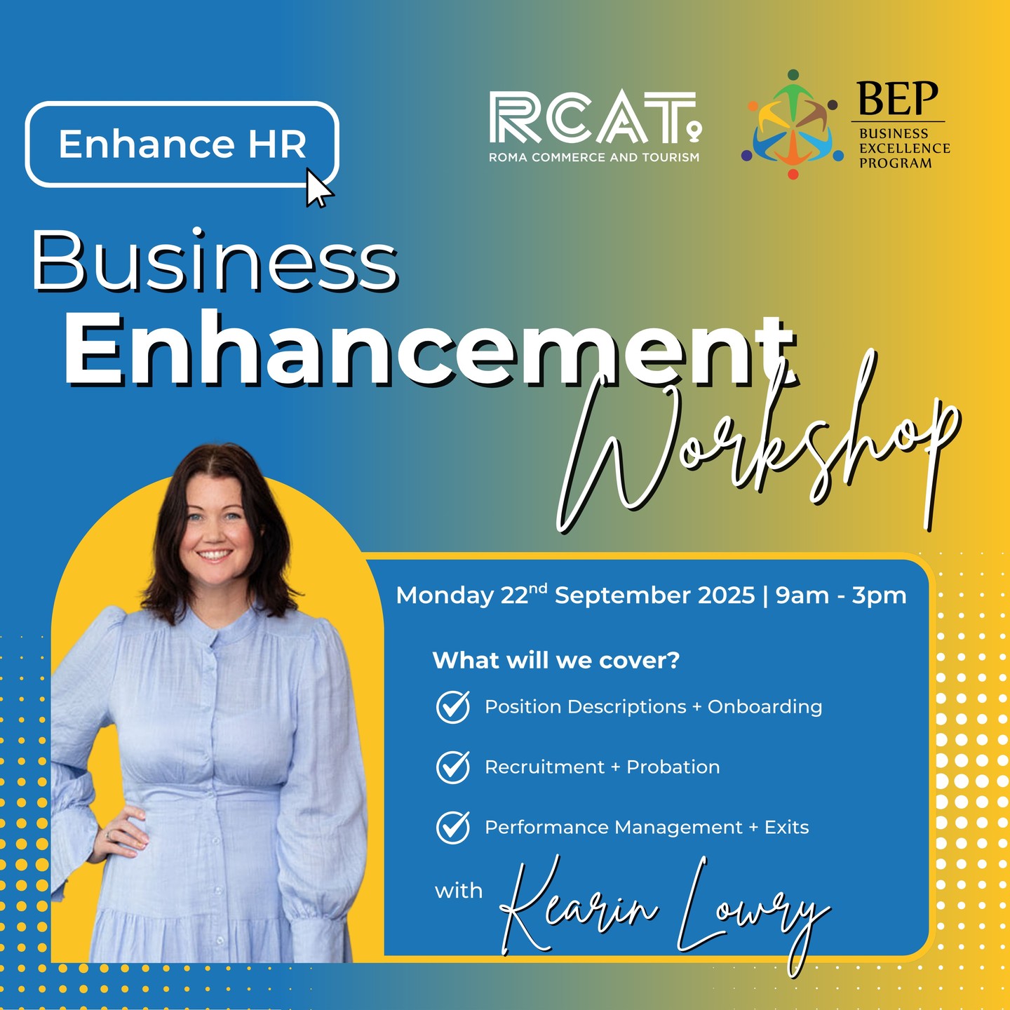 This workshop is aimed at business owners administering HR themselves, administration managers, practice managers, and payroll administrators who often have HR administration responsibilities.
Gain new skills, update current or get some tips - this one is not to be missed!
Book at: https://www.trybooking.com/DFIZW