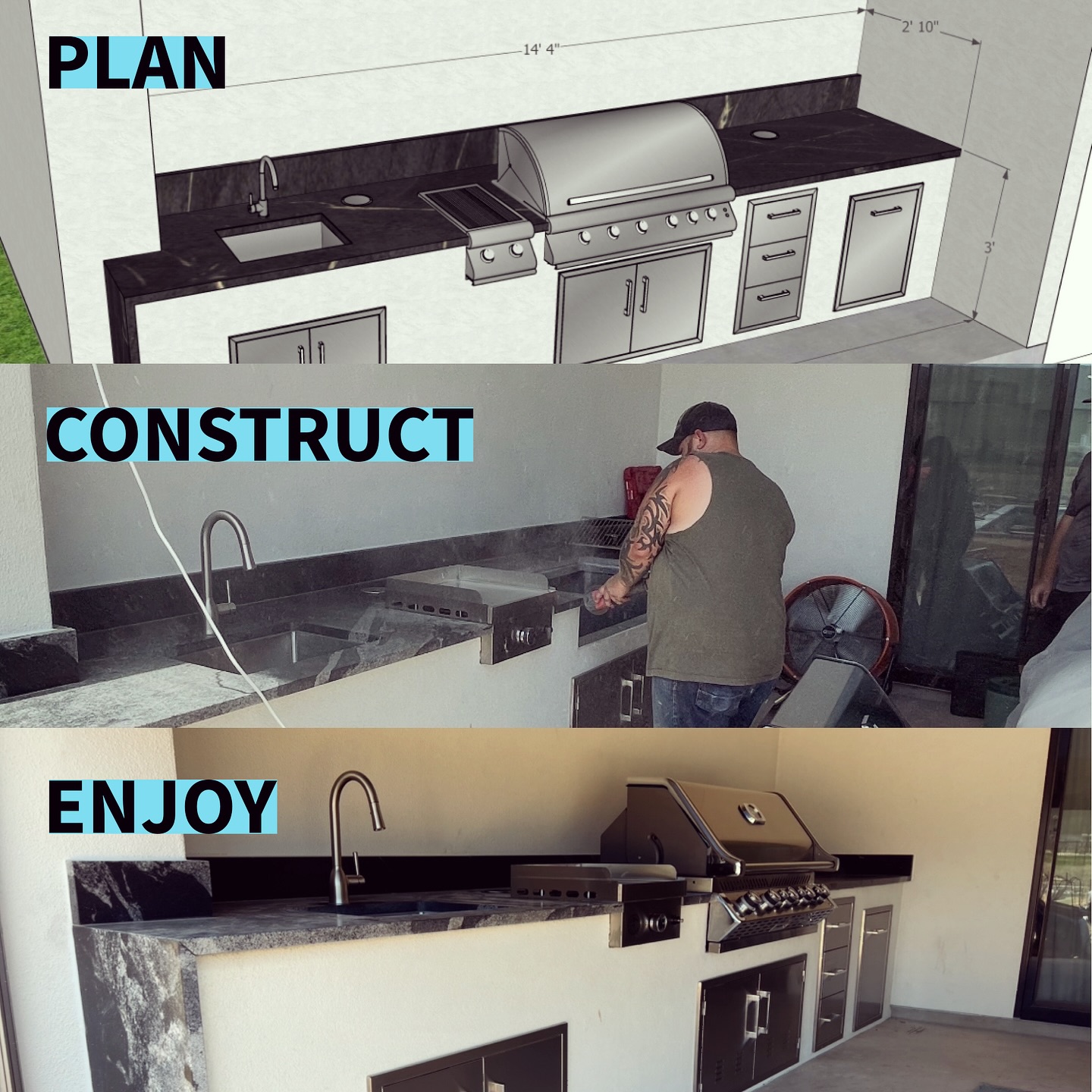 From Concept to Cookout.
Turning dream patios into daily rituals.
Which stage are you in: Planning, Building, or Enjoying?
👇 Tag someone who needs this setup in their life.
🔁 Save this post for future outdoor goals.
🛠️ Let’s build yours next.
#OutdoorKitchen #BackyardGoals #GrillLife #BeforeAndAfter #OutdoorLiving #LuxuryPatio #DreamKitchen #BBQSeason #OutdoorDesign #ConstructionLife #HomeUpgrade #GrillSetup #TexasHomes #TransformationTuesday #BuilderLife #DesignBuild #KitchenInspo #FromPlansToReality #CustomBuilt #patiolife