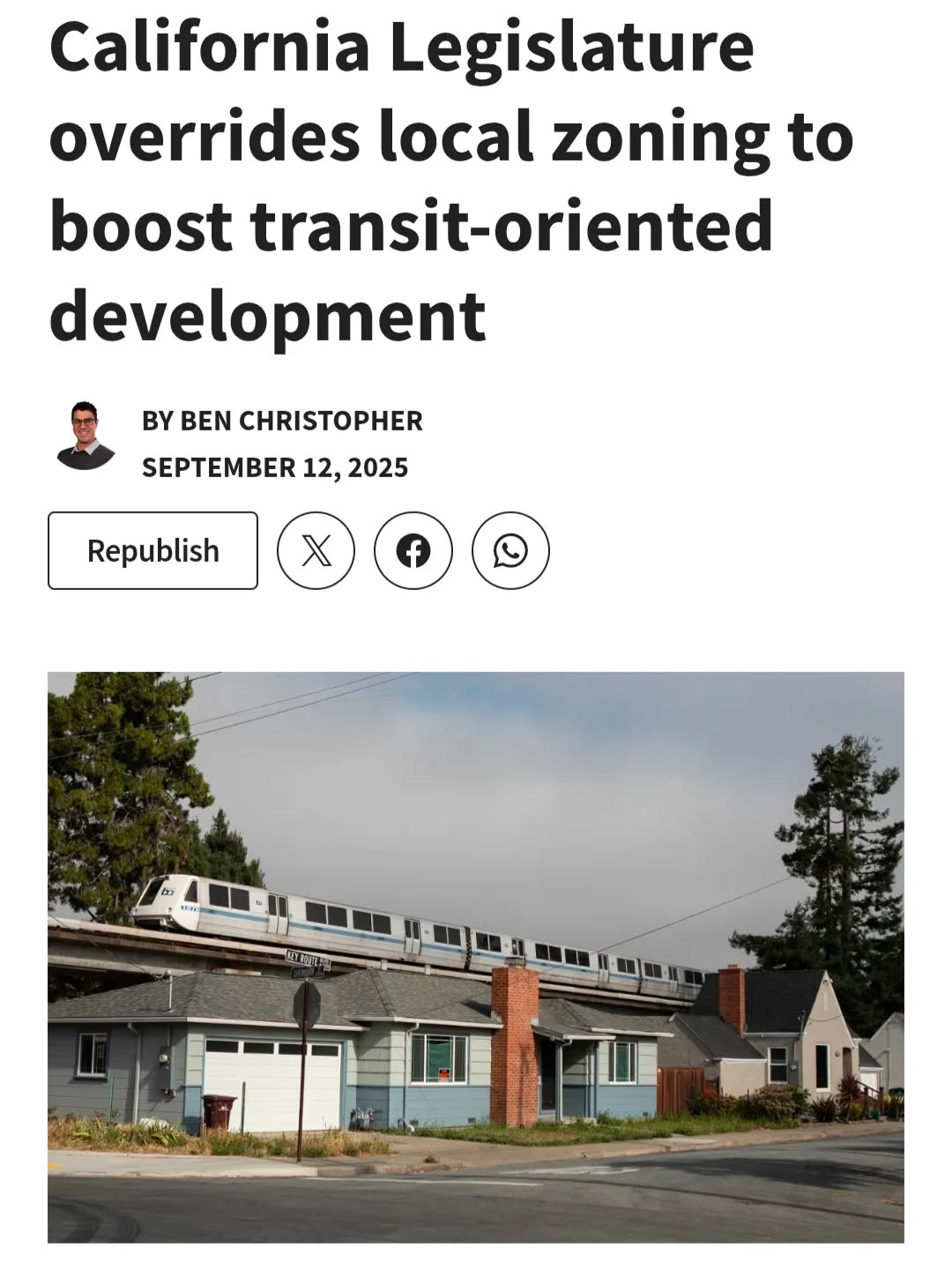 California lawmakers just laid the groundwork for a highly targeted building boom.
Senate Bill 79, authored by San Francisco Democrat Sen. Scott Wiener, would “upzone” neighborhoods immediately surrounding train, light rail and subway stations in many of the state’s most populous metro areas. That means apartment developers will be able to construct residential buildings — some as tall as 75 feet — regardless of what local zoning maps, elected officials or density-averse neighbors say.
In a legislative year teeming with controversial housing bills designed to kick-start more construction in California, SB 79 has been among the most controversial. Because it would override the planning decisions of local governments, the bill had to overcome opposition from a host of city governments and their defenders in the Legislature, while fracturing the Capitol’s reigning Democratic Party over questions of affordability, labor standards and who ultimately has the final say over what gets built where.
#sb79 #yimbyoakland #transitorienteddevelopment