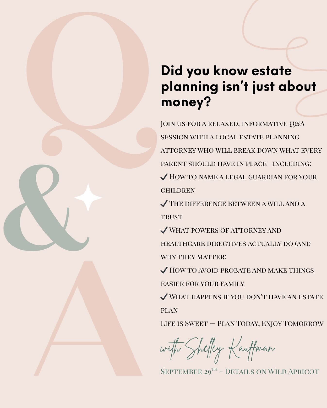 Join us for this month’s informational session 🤍 Details & registration on Wild Apricot ✨
#estateattorney #informationiskey #questionandanswer #mamas #connect #support #thrive