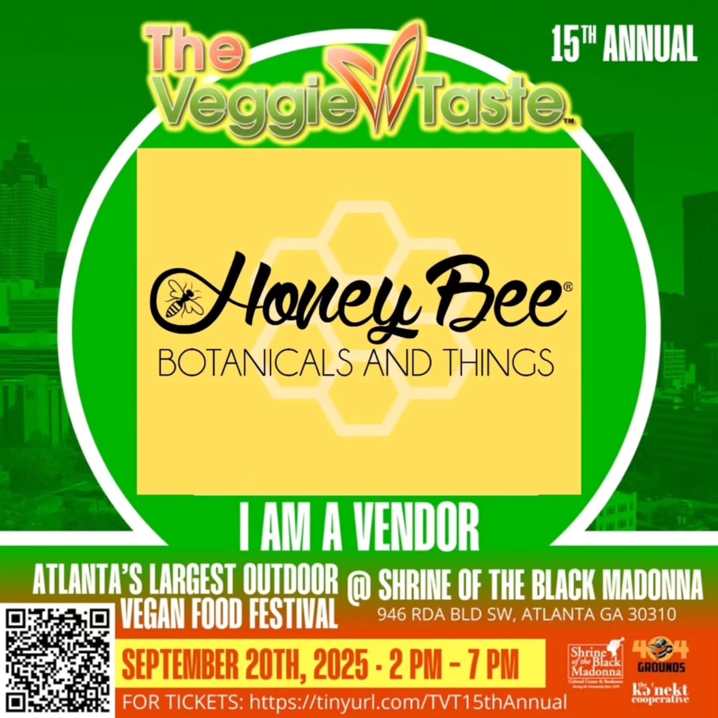 WE'RE GOING TO THE 15TH ANNUAL THE VEGGIE TASTE VEGAN FOOD FESTIVAL! 🥬🫘🍄🟫
Get ready for this PLANT BASED, VEGAN, & RAW FOOD Tasting Event where chefs will be sampling some of their delicious mouthwatering cuisine.
The Veggie Taste - 15th Annual, is a family fun filled event encouraging healthy eating habits to everyone. You will learn how easy it is to transition into a more Healthy Lifestyle.
Join Us!
DATE/TIME:
September 20th, 2025
2:00pm - 7:00pm
LOCATION:
Shrine Of The Black Madonna
946 Ralph David Abernathhy Blvd SW
Atlanta, GA 30310