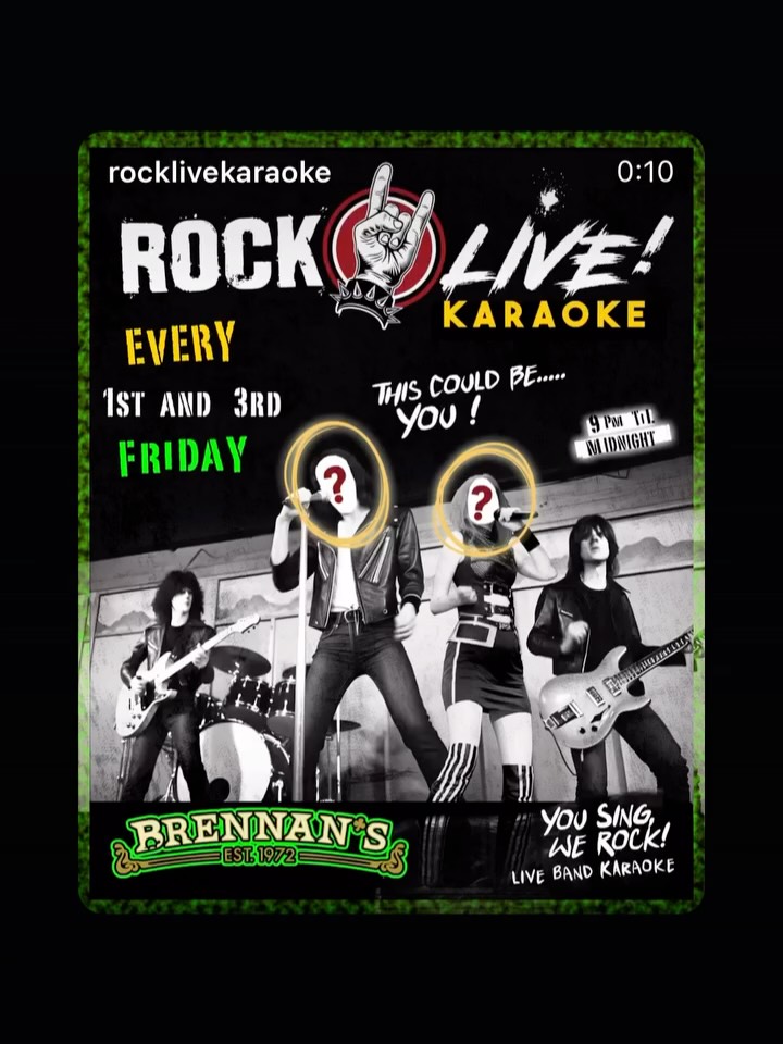 🎤 🎙️ ⚡️ KARAOKE LOVERS UNITE! ⚡️ 🎙️ 🎤
@rocklivekaraoke is BACK this Friday Sept 19th! Warm up those vocal chords and have a go! With a full band behind you!
Live out your Rockstar potential!!
Friday Sept 29th 9PM-MIDNIGHT!
#karaoke #livebandkaraoke #fridays #brennans #marinadelrey #events #weekendvibes #mic #venice #losangeles #fun #sing