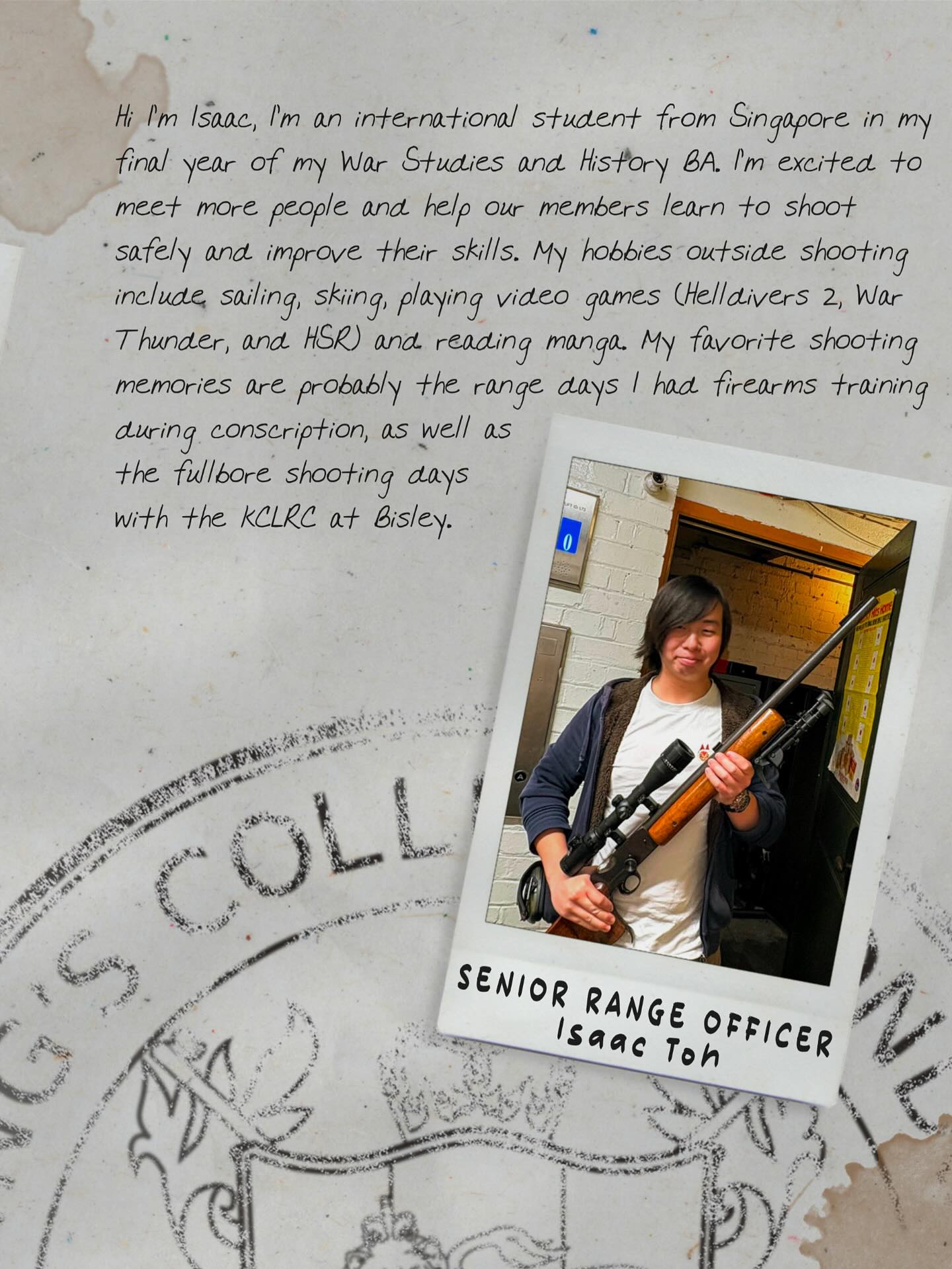 ˖ ࣪ ⊹ Meet Isaac ~ Our Senior Range Officer! ˖ ࣪