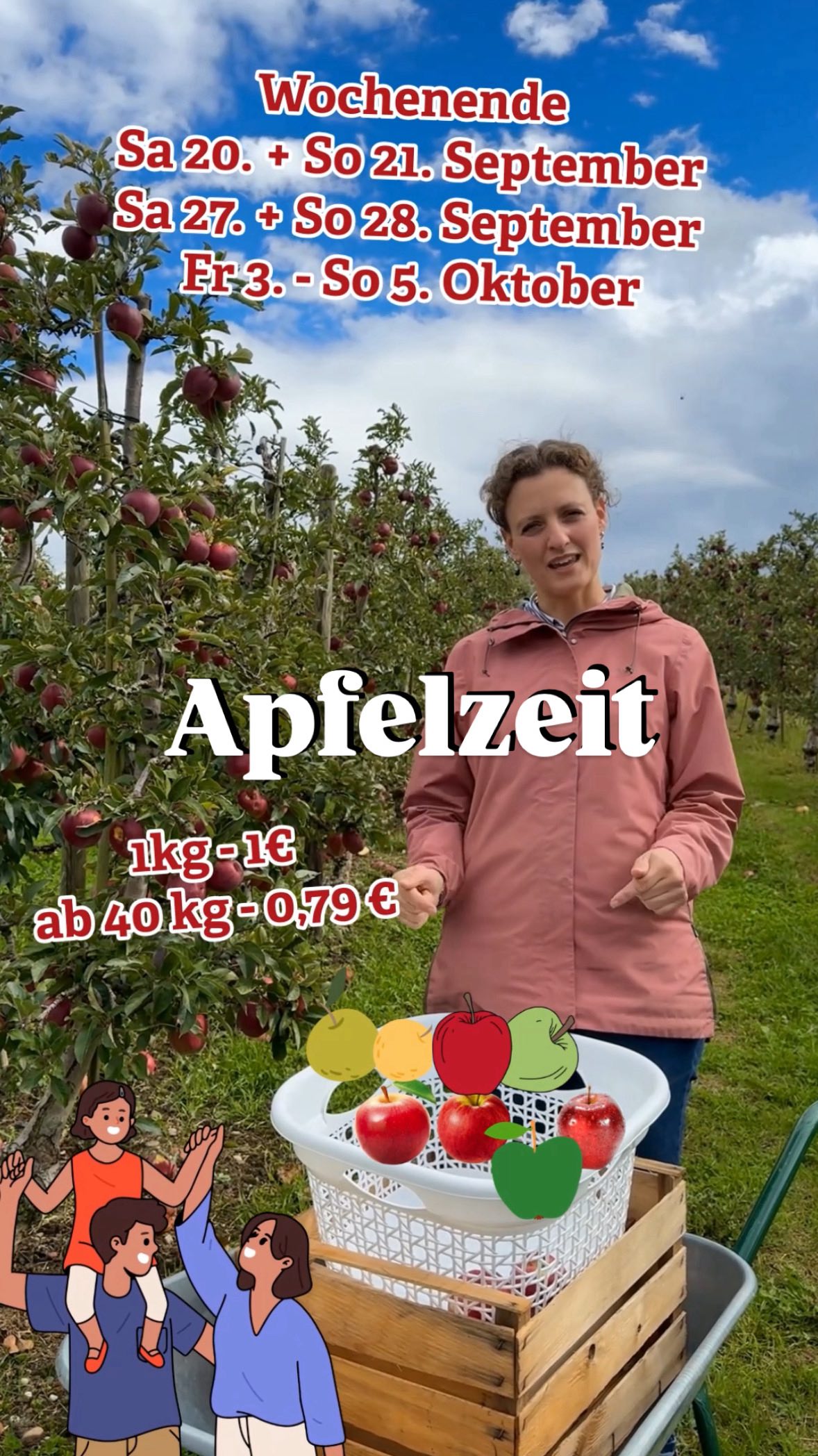 Apfelernte bei Wassmer 🍎🌳
Pflückt mit eurer Familie – und nehmt euch Äpfel für den ganzen Winter mit!
Frisch vom Baum, direkt in eure Körbe, regional gewachsen und von Hand geerntet.
Warum sich’s lohnt:
1️⃣ Spaß für die ganze Familie – packt alle ein: Omas, Opas, Tanten, Onkel, Kinder, Enkel …
2️⃣ Ihr bekommt von uns einen Schubkarren. Bringt am besten Kisten und Körbe selbst mit (wir haben aber auch welche vor Ort).
3️⃣ Pflückt genau die Äpfel, die euch am Besten schmecken und gefallen.
4️⃣ Alles regional gewachsen – mit Herz und Hand am Bodensee.
5️⃣ Alles Lageräpfel: kühl & trocken im Keller, in der Garage oder im Schuppen lagern – bis Januar genießen.
6️⃣ Selbstpflücken lohnt sich: Ihr spart beim Preis und habt den Spaß gratis dazu.
📅 Termine fürs Selbstpflücken:
Sa 20. + So 21. September
Sa 27. + So 28. September
Fr 03. – So 05. Oktober
Kommt vorbei, macht euch einen schönen Tag – und nehmt gleich die Äpfel mit nach Hause, die euch den ganzen Winter begleiten. 🍏🍎
#apfelzeit #selberpflücken #markthallewassmer #bodensee
