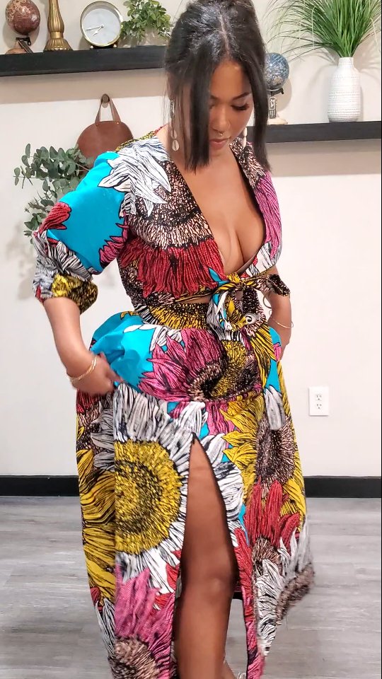 Sunflowers Skirt Set π»
Meticulously handsewn in Nigeria.
This limited edition ensemble is the epitome of exclusivity. β¨οΈ
The wrap crop top pairs beautifully with a long maxi skirt that features a zipper for peekaboo thigh/leg action, a partial elastic waist in the back with a zipper for closure, and convenient pockets.
Complete with a matching head tie, this set is a must-have for fashion enthusiasts seeking unmatched elegance and exclusivity. π€«
ONLY 1 LEFT SIZE 8