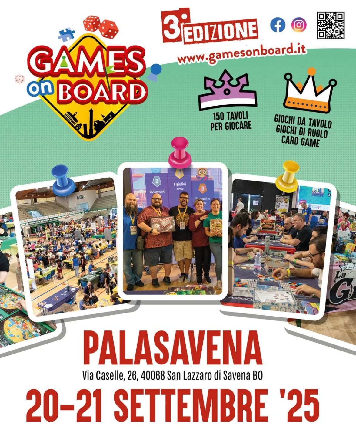 Ciao gente, manca meno di una settimana e ci si vede alla GamesOnBoard a San Lazzaro di Savena (BO) per il secondo anno consecutivo.
Ci sarร da giocare a TGIS, questa volta disponibile per l'acquisto dopo l'ottimo Kickstarter dell'anno scorso.
E ci sarร anche la possibilitร di scoprire e provare qualche novitร che bolle in pentola.
Vi aspettiamo!
@games_on_board_bo
#kickstarter #boardgame #giochidatavolo #giochidicarte