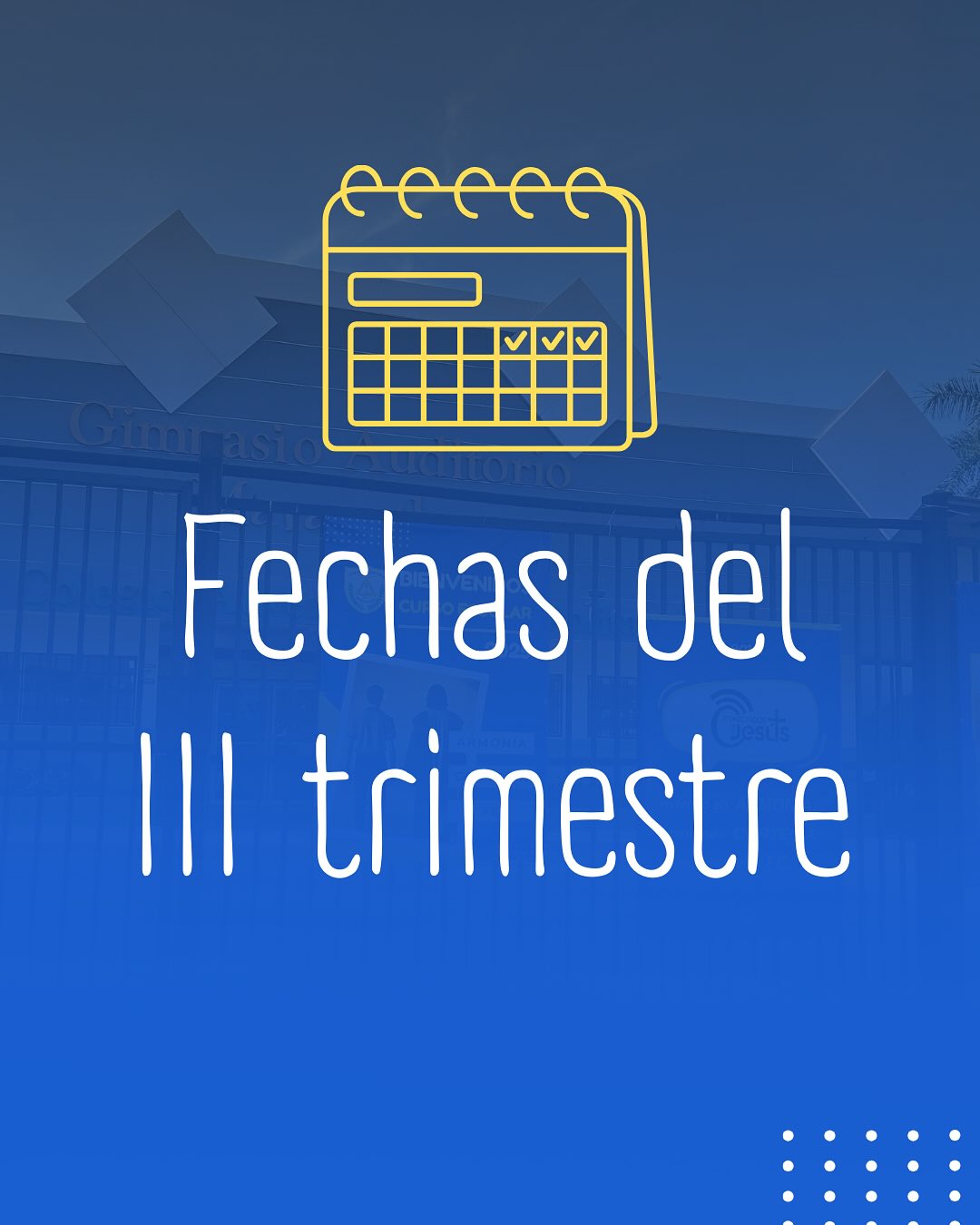 ¡Ya estamos en la recta final del año escolar 2025! ✨🎉
Estamos muy emocionados por todas las actividades y logros que nos esperan en estos últimos meses. ¡Preparemos todo para un cierre espectacular! 🚀
Aquí te compartimos las fechas generales de las actividades a realizar. ¡Toma nota! 🗓️✍️
💡 Un consejo importante: Recuerda organizar bien tu tiempo para un mejor desempeño en tus evaluaciones y proyectos. ¡Cada esfuerzo cuenta! 💪
Confiamos en que Dios guiará tus pasos hasta la meta. 🙏
#RectaFinal2025 #EducaciónAdventista #AñoEscolar #AgendaEscolar #Estudiantes #Panamá #EsfuérzateySéValiente #ConectadosConJesús