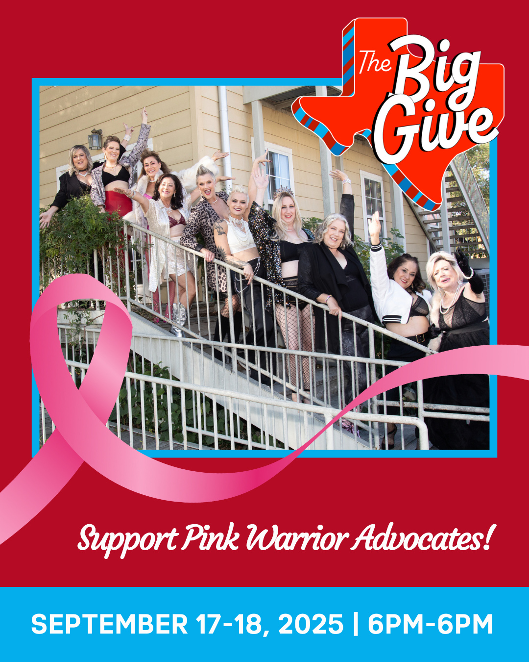 🎉 The Big Give kicks off TOMORROW… but you don’t have to wait! Early giving is already OPEN.
Now through September 18 at 6PM CST, you can support Pink Warrior Advocates and help us continue providing financial aid, emotional support, and additional resources to breast cancer warriors right here in our community.
How you can help:
🎁 Donate today → www.thebiggivesa.org/organizations/pinkwarrioradvocates
📤️ Share this with your friends, family, and coworkers so they can join in too!
Every gift makes an impact. Together, we can bring hope and strength to warriors across the Hill Country. 💗
#TheBigGive #TheBigGive2025 #PinkWarriorAdvocates #SupportLocal #BreastCancerAwareness