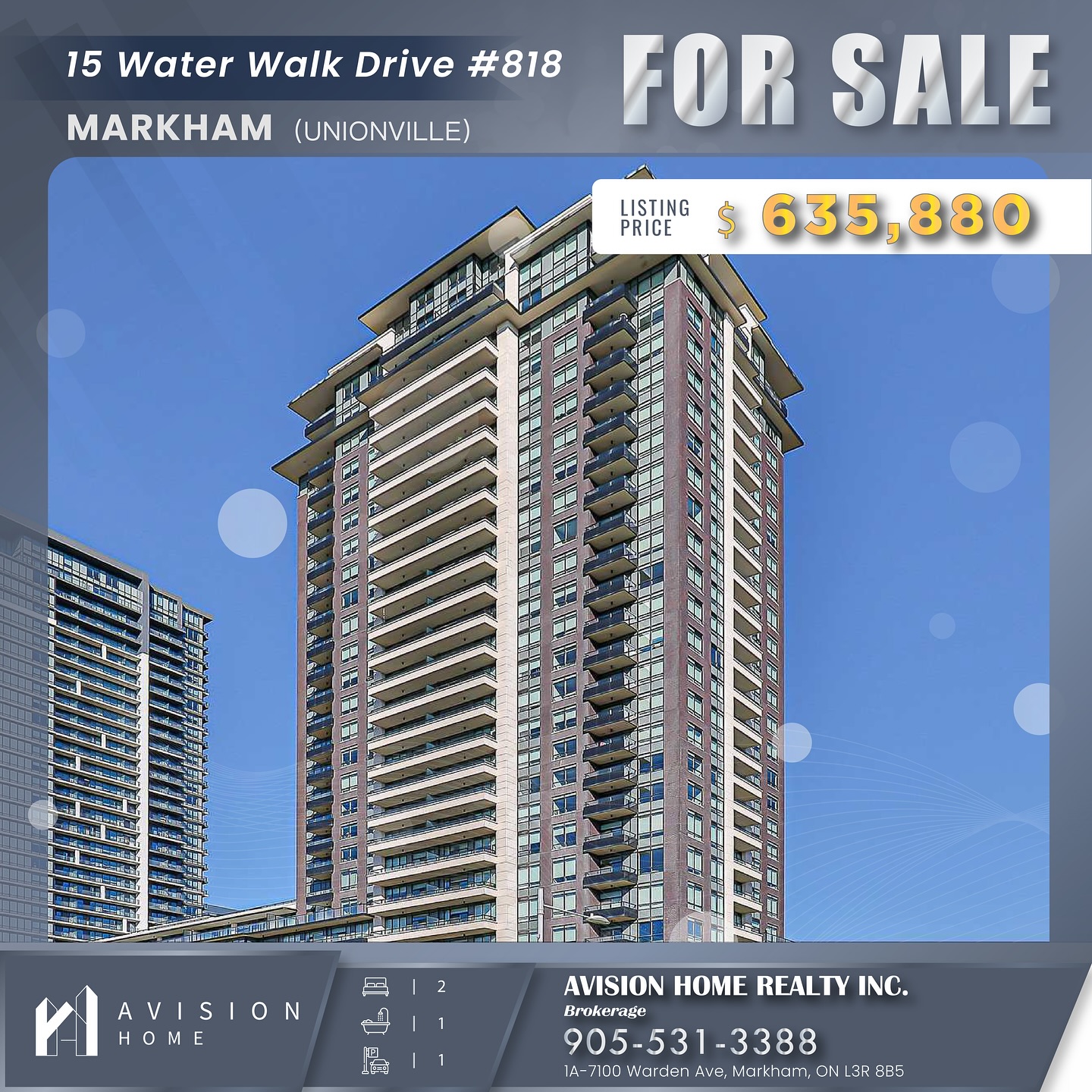 ✨ For Sale! 2B Luxury Condo at Riverside Uptown Markham ✨
📍 818 - 15 Water Walk Dr, Markham (Unionville)
💰 $635,880 | MLS# N12410918
Welcome to Unit 818 – a lucky number and a luxurious 2-bedroom suite in the heart of Uptown Markham! Enjoy a bright west-facing layout with balcony walk-out, designer quartz kitchen, and stunning resort-style amenities.
📍 Prime Location:
🛍️ Walk to Whole Foods, LCBO, restaurants, parks
🎓 Top school zones: Unionville High, St. Augustine, Milliken Mills
🚆 Easy access to Hwy 7/404/407 & YorkU Markham campus
✨ Unit Highlights:
🛏️ 2 Bedrooms | 1 Bath | <700 sq.ft.
🍽️ Chef’s kitchen with quartz counters + backsplash
🌇 West exposure with private terrace
💪 Gym, infinity pool, party/games room
🔐 24/7 concierge & fob-secured elevators
🚗 1 Underground Parking + 1 Locker
📩 Offers anytime – perfect for end users or investors!
☎️ Contact: 905-531-3388
🌐 www.avisionhome.com
#torontoRealEstate #toronto
#salelisting #rental #rentalhouse #realestate #peacelandrealty #royallepage #dreamhouse #torontorealestatemarket #torontorealestate #mortgagerate #bank #rate #mortgage #GTArealestate #richmondhill #markham #vaughan #Unionville