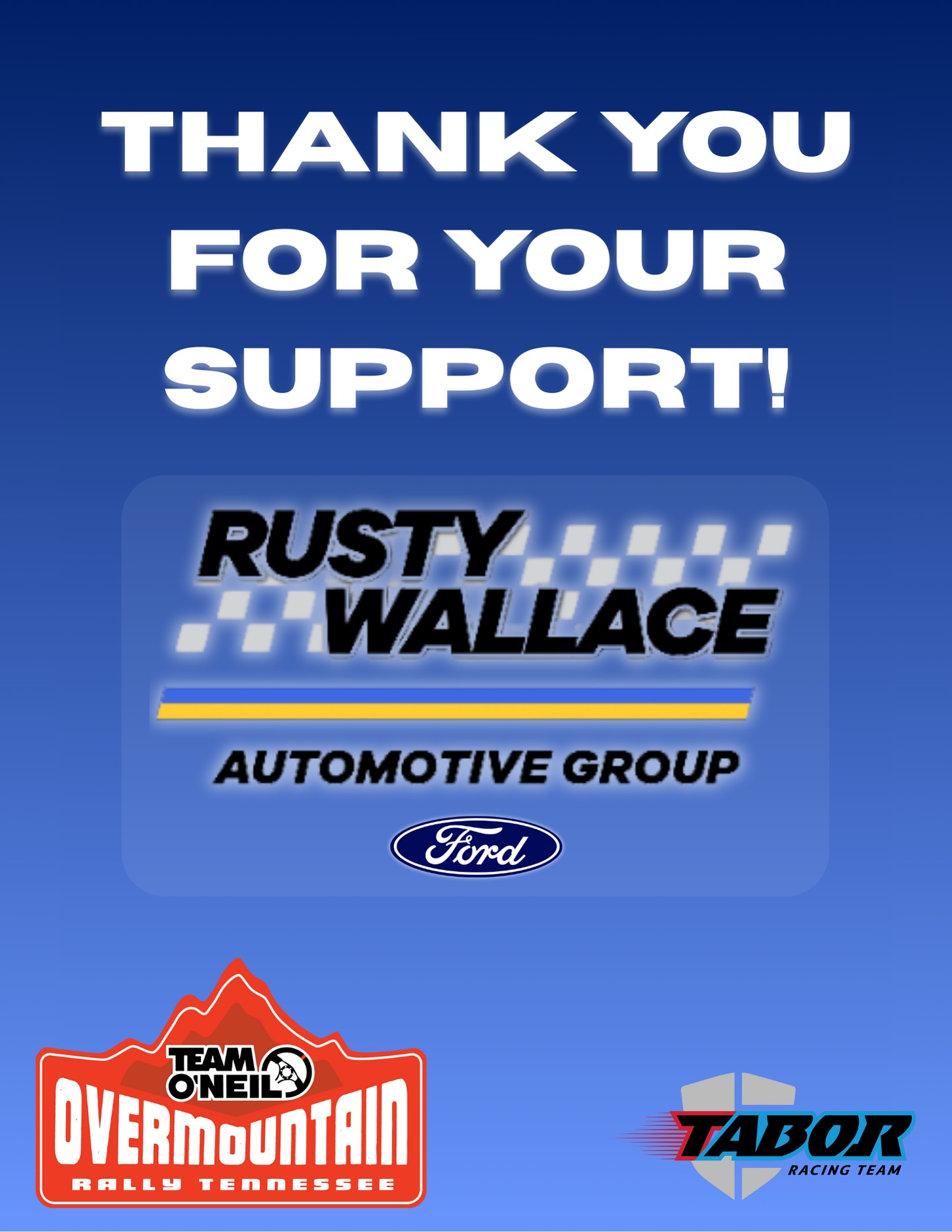 Weâd like to take some time to give a BIG shoutout to our newest partner, @rustywallace_ford! We are excited to have them joining our Ford Fiestas for @overmountainrally this week! đđ