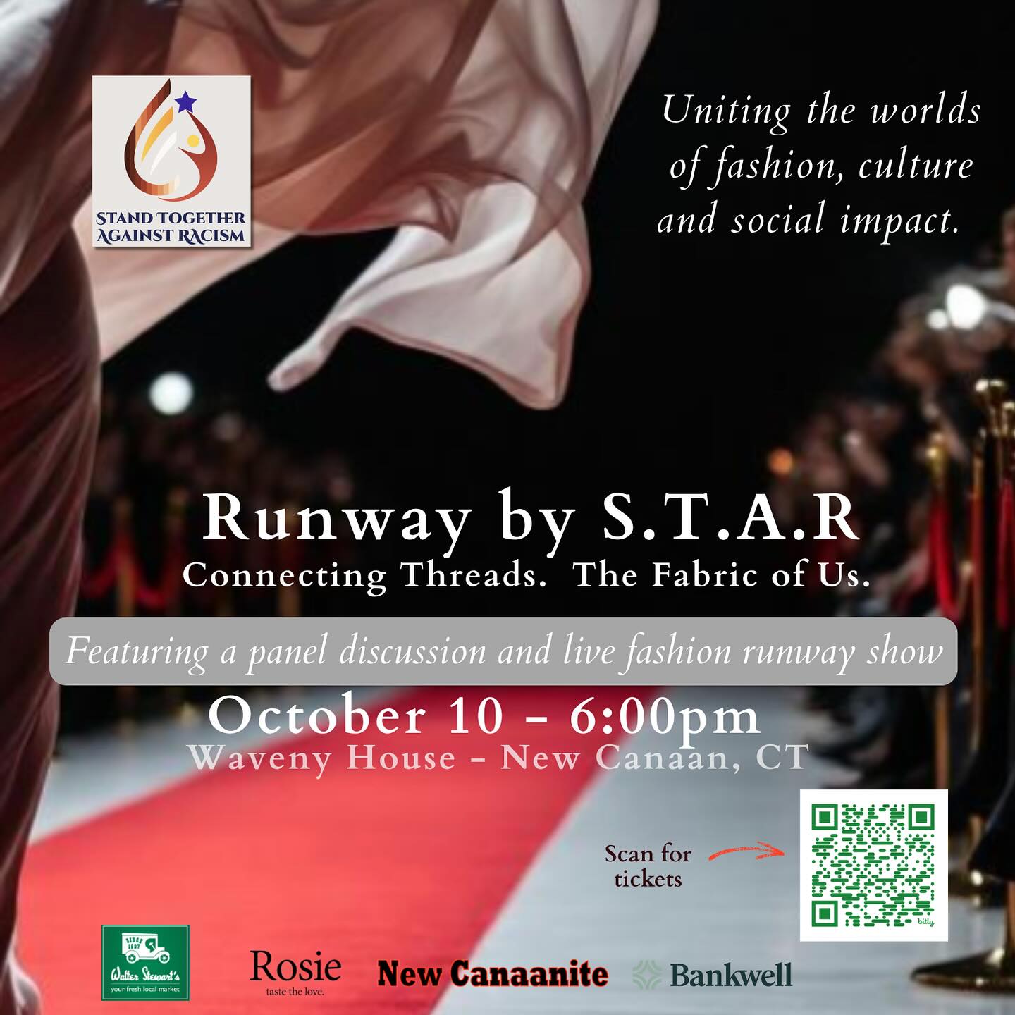 FASHION WITH A PURPOSE. - S.T.A.R invites you to a bold celebration of inclusion, culture and community through fashion on Friday, October 10 at 6 PM at the beautiful Waveny House in New Canaan
Fashion is more than what we wear. It’s also who we are. This will be an insightful and invigorating fashion event that uses the runway with panel discussions to champion the voices reshaping fashion today.
The evening will bring together trailblazer designers changemakers, and community leaders for an immersive experience that celebrates multicultural influence, body positivity, and ethical/sustainable fashion.
The event underscores a growing movement in fashion where every size, background and voice has a place.
Join us at 6pm for cocktails and nibbles followed by conversation and a live runway show. Visit our website or see the link in our bio to buy tickets today!