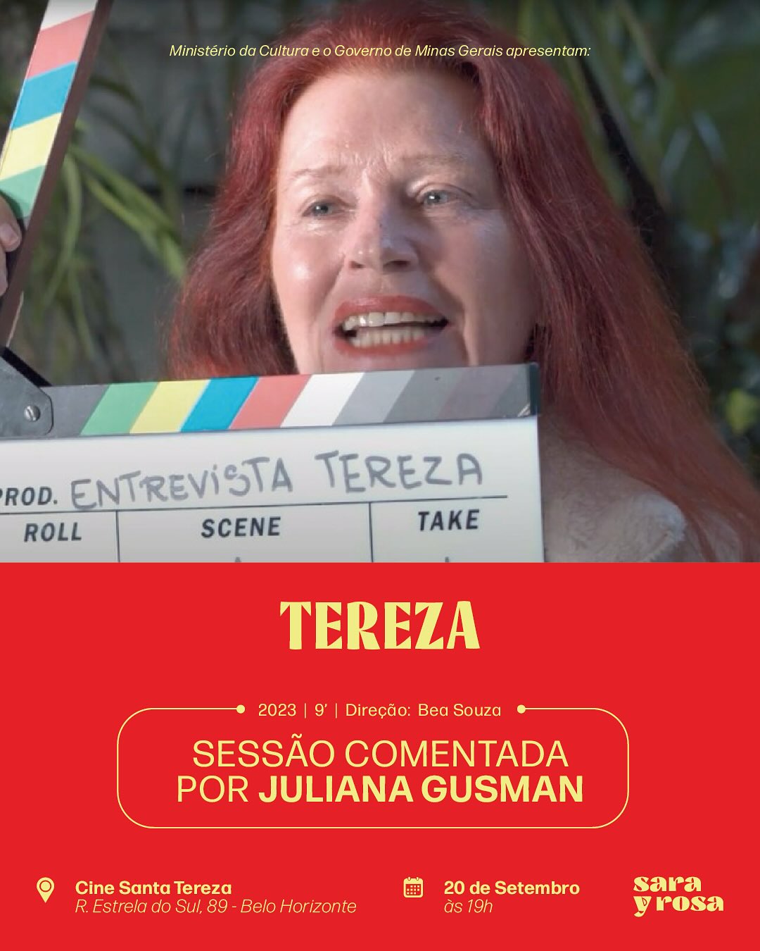 🎬 No dia 20 de setembro, às 19h, o Cine Santa Tereza recebe a sessão comentada por Juliana Gusman dos filmes:
TEREZA (2023, dir. Bea Souza)
OS HOMENS QUE EU TIVE (1973, dir. Tereza Trautman)
📽️ Em plena ditadura, Tereza Trautman ousou imaginar uma vida pós-patriarcal, colocando no centro da tela o desejo feminino — com liberdade, humor e insolência.
🌹 Cinquenta anos depois, sua história volta à cena no curta de Bea Souza, resgatando a memória de uma cineasta pioneira que abriu caminhos para que muitas de nós estivéssemos hoje atrás e à frente das câmeras.
👁️🗨️ Após a exibição, teremos uma conversa conduzida por Juliana Gusman, pesquisadora, crítica de cinema e coordenadora editorial do portal Sara y Rosa, para pensar como mulheres reescrevem a história do cinema com seus próprios gestos e vozes.
📍 Cine Santa Tereza – R. Estrela do Sul, 89 – Belo Horizonte
📅 20 de setembro
🕗 19h
🎟️ Entrada gratuita
#TerezaTrautman #BeaSouza #JulianaGusman #SaraYRosa #CinemaFeminista #MostraDeCinema #CriticaFeminista #CineSantaTereza #CinemaFeitoPorMulheres