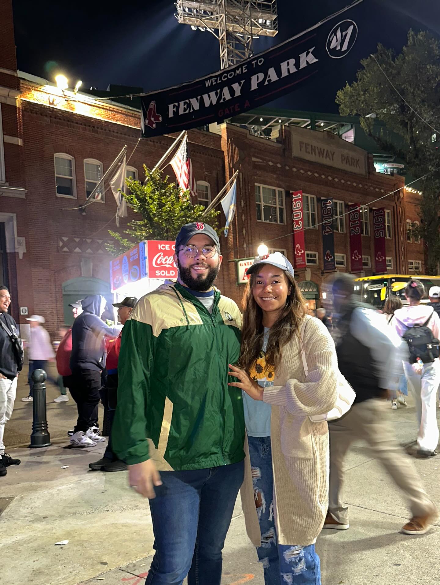 LOML ❤️— great night at Fenway Pahk… Sox didn’t win BUT although they weren’t on strike tonight, them Aramark workers will win a fair contract cus that’s what they’re owed!