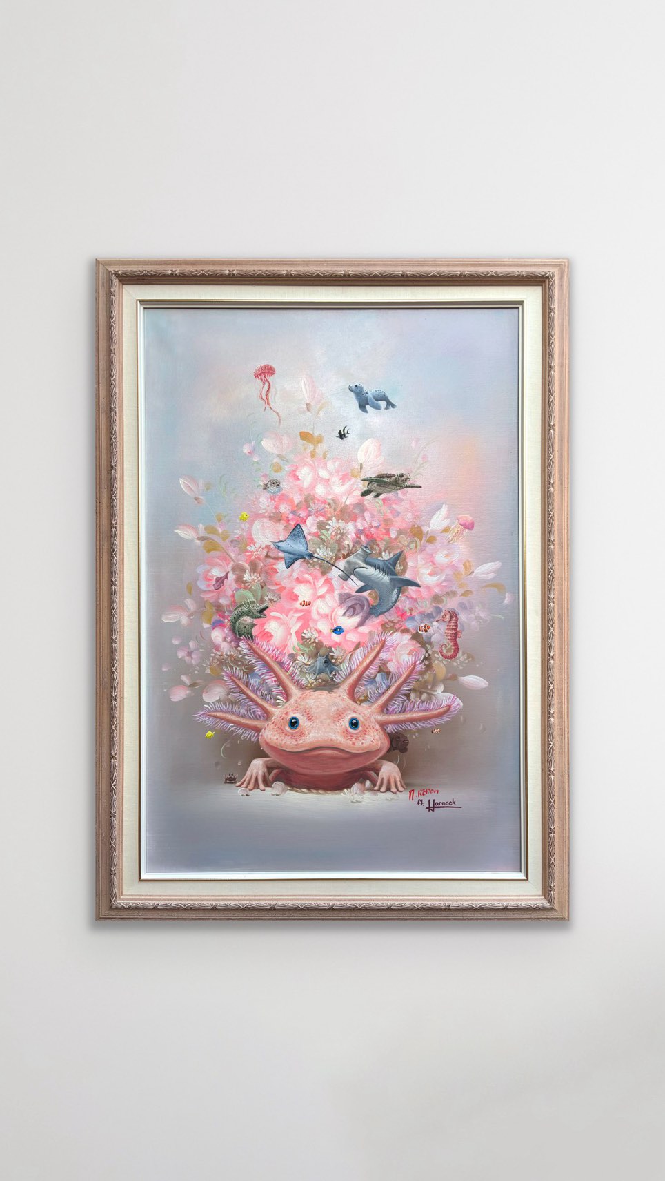 Aquafloral Choral - 24x36”
I had so much fun painting this axolotl into into this piece as well as all the fun little creatures around the bouquet. Share this with an Axolotl lover!
•
#axolotl #axolotls #bouquet #unofficialcollaboration #coralreef #yegart #edmontonartist #edmontonart #yeg