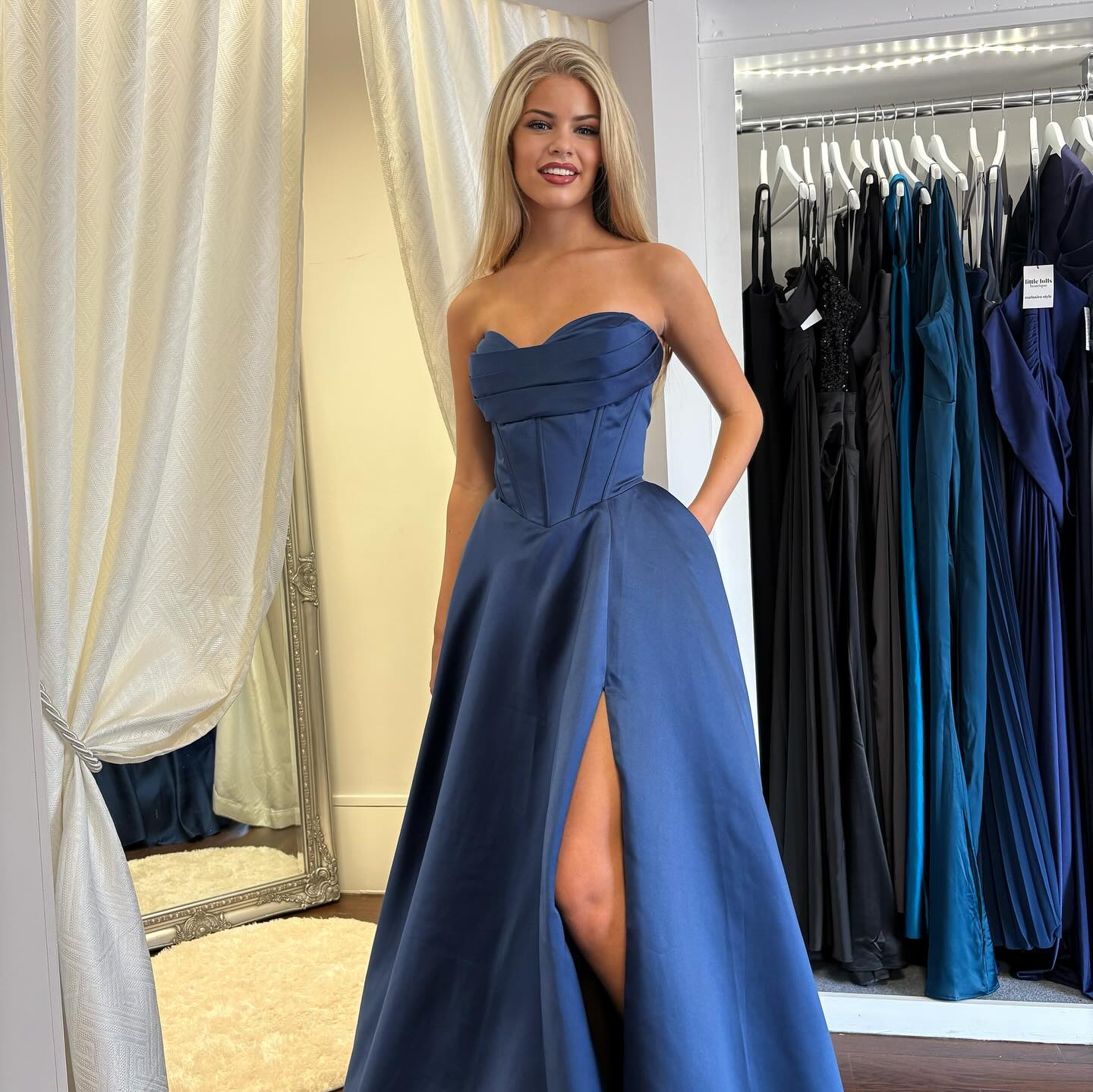 AAAAAAAND ANOTHER 10/10 👏🏻
We’ve done it again, another gorgeous new arrival for 2026 available with either straps or no straps, a corset back and POCKETS 🔥
This style has a soft satin feel with a ballgown skirt, just the right amount of princess for the sleek girlies 💅
EXTRA SLOTS OPENED FOR OCTOBER HALF TERM ‼️ due to high demand we have opened both Monday’s during the half term weeks so make sure you have your appointment secured!