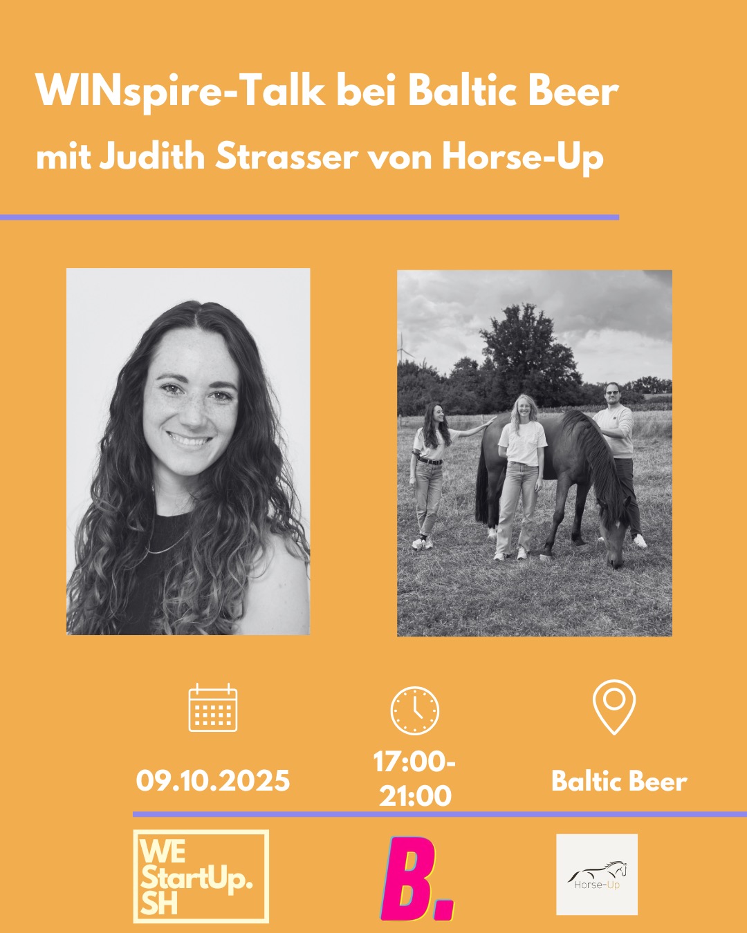 🚀Wie letzte Woche bereits angekündigt, findet am 09.10.2025 der nächste WINspire-Talk statt.
Ihr seid bestimmt schon ganz gespannt auf das Thema der Veranstaltung🤗
Dieses Mal wird der WINspire-Talk mit Judith Strasser stattfinden. Judith ist CEO und Founderin von Horse-Up. Hierbei handelt es sich um eine revolutionierte Gesundheitskarte für Pferde, welche durch digitale Verwaltung die Gesundheitsvorsorge und das Gesundheitsmanagement für Pferde und ihre Besitzer*innen erleichtern soll.
Außerdem gibt es nach dem Talk Raum für Fragen, Austausch, Networking, Fingerfood und ein Freigetränk pro Person🌞
Hier sind nochmal alle wichtigen Eckdaten für euch:
❓WINspire-Talk mit Judith Strasser
📍BALTIC.Beer: Zur Bleiche 44, 24941 Flensburg
🗓️09.10.2025, 17:00-21:00
Den Link zur Anmeldung findet ihr ab sofort in unserer Bio✨
Wir freuen uns viele von am 09.10.2025 zu sehen und sind schon ganz gespannt auf den Talk🤗
#westartupsh #winspiretalk #horseup #baltic #beer @startupsh_now @dock1_fl @uni.flensburg @flensburgliebtdich @hochschuleflensburg @fachschaft_im
