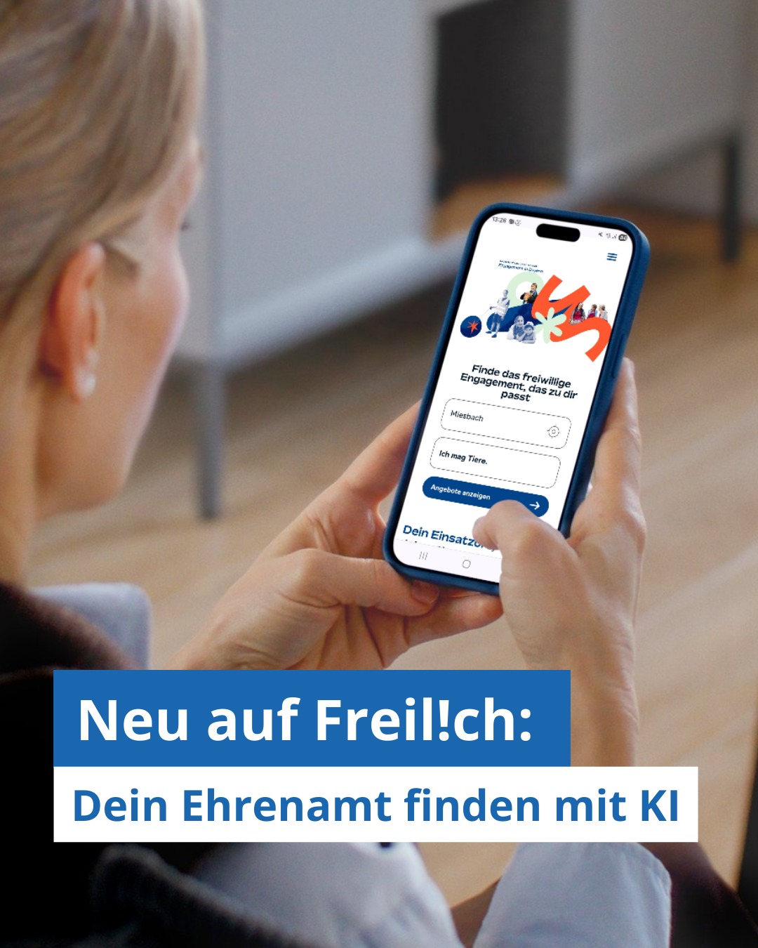 Neu auf Freil!ch: die KI-Suche
Früher musstest du Schlagwörter eingeben, scrollen oder Filter setzen. Jetzt reicht ein ganzer Satz, so wie du sprichst. Zum Beispiel: „Ich interessiere mich für Tiere und habe nur am Wochenende Zeit.“ Die KI zeigt dir passende Angebote dazu an.
👉 Probier es gleich aus:
www.freilich-bayern.de
oder über unsere Website: www.nea-mb.de/engagement-finden
✨ Und noch ein Tipp für Vereine
Du suchst Ehrenamtliche? Dann veröffentliche kostenlos eine Anzeige auf Freil!ch. Wir unterstützen euch dabei. Alles, was ihr tun müsst, ist unseren Fragebogen auszufüllen. Wir kümmern uns um die Veröffentlichung.
Mehr Infos findet ihr auf www.nea-mb.de
oder ihr schreibt uns direkt an info@nea-mb.de
#Engagement #Ehrenamt #freilichbayern #engagementplattform #NEAvernetzt