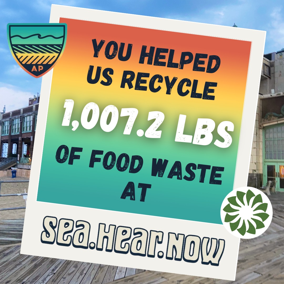 The festivalgoers at Sea Hear Now (with the help of @surfriderjerseyshore volunteers) successfully recycled 1,007.2 lbs of food waste!
It's amazing what great feats can be accomplished with the right team, a little bit of education, and good vibes all around.
Now, not only will this food waste not be sent to landfill, it will be recycled into renewable energy and finished compost - fully closing the loop and turning what we once thought of as "waste" into new resources.
THANK YOU TO EVERYONE INVOLVED AND WE'LL SEE YOU AGAIN NEXT YEAR!