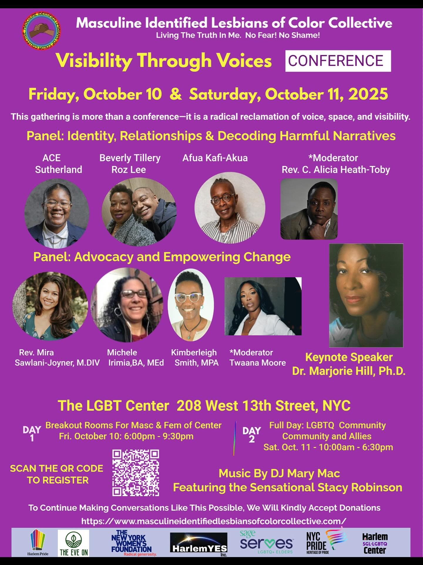 “Visibility Through Voices” This is more than a conference! It is the beginning of a movement! Scan the QR code to register or visit our Eventbrite page. Please share and invite your network.