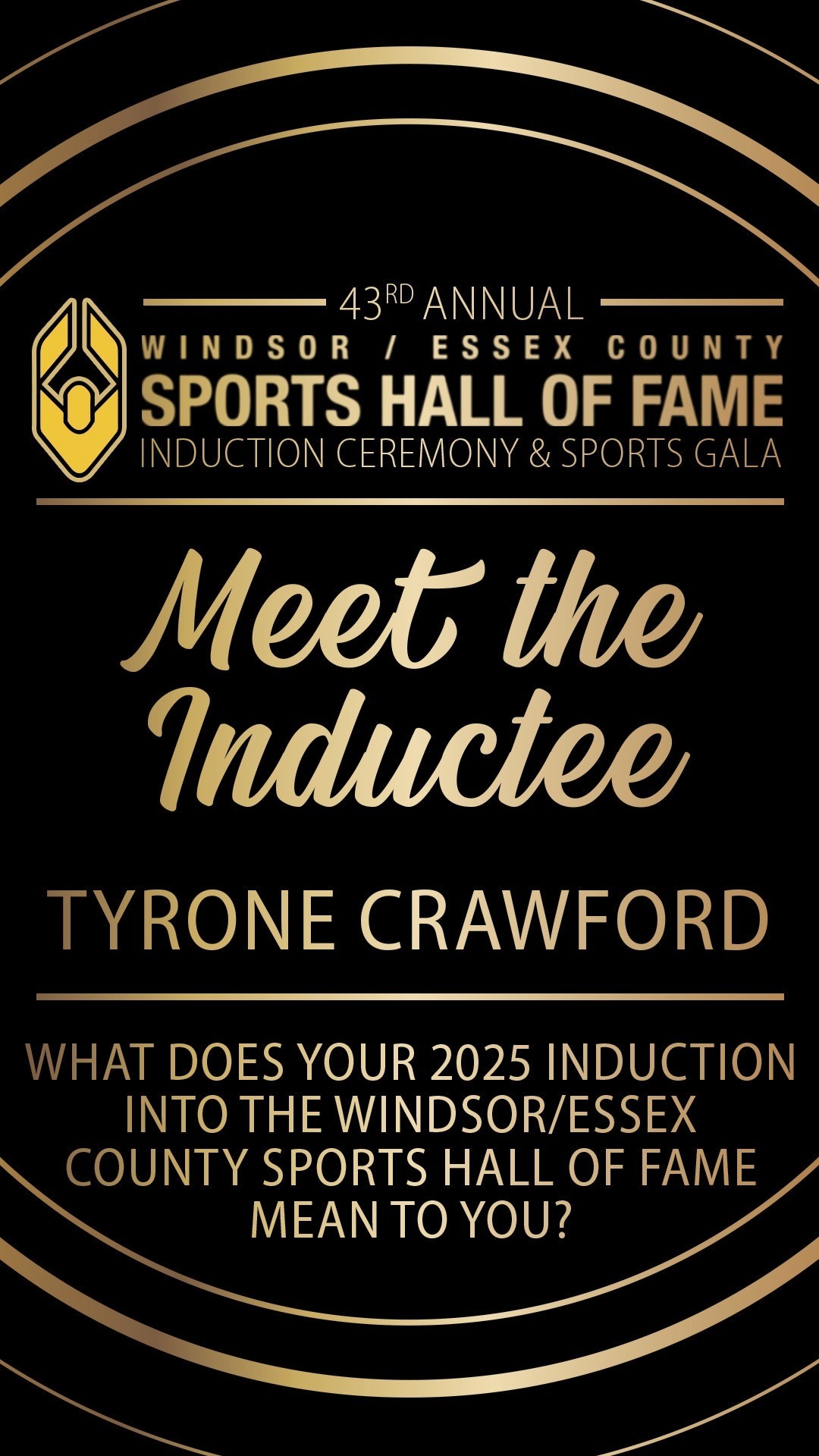 🏈 Hear from Tyrone Crawford himself as he speaks to how much it means to be inducted into the Windsor/Essex County Sports Hall of Fame!
.
Join us in Honouring Tyrone at our 43rd Annual Gala on Saturday November 8th at the Ciociaro Club of Windsor!
.
To purchase tickets 🎟️ use the link in our bio, or visit www.WECSHOF.com
.
.
#wecshof #HallOfFame #Gala #Athletes #Builders #Inductees #windsoressex
#windsor #Sports